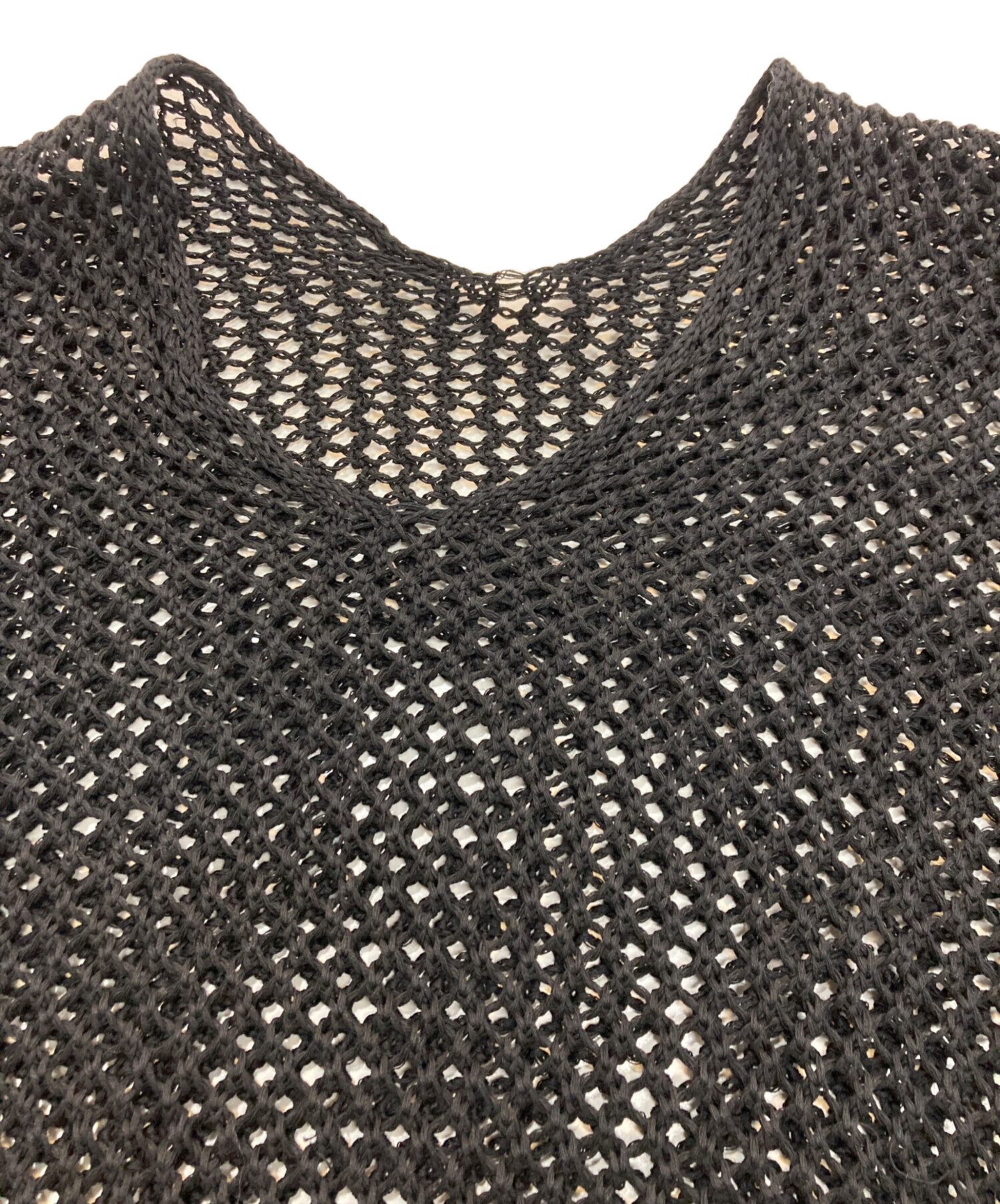 中古・古着通販】sulvam (サルバム) MESH OVER KNIT ブラック サイズ:S