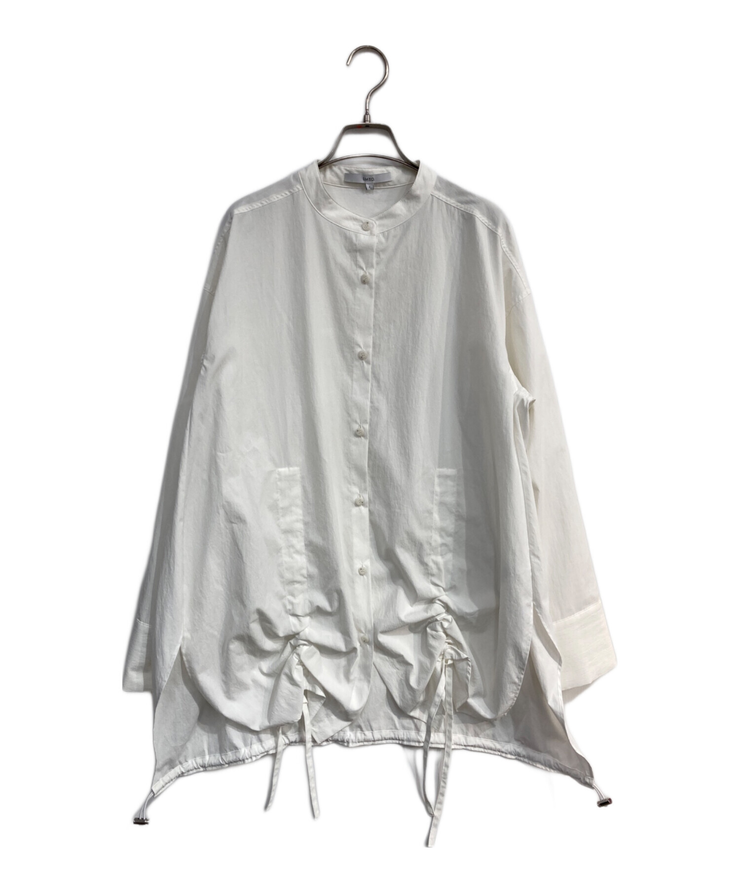 中古・古着通販】UN3D. (アンスリード) ヘムギャザーシャツ ホワイト
