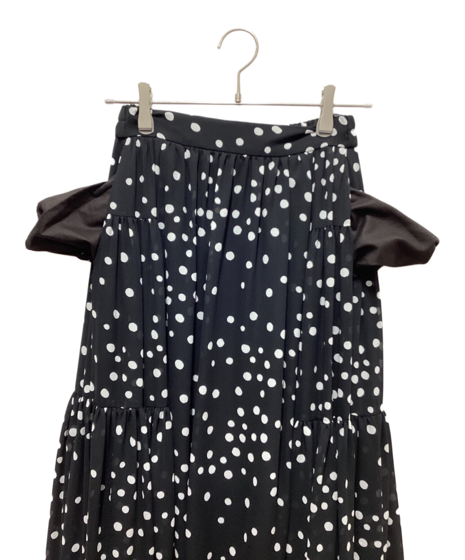 SHE Tokyo シートーキョー花柄シフォンロングスカート ブラック 中古・古着通販】SHE TOKYO (シートーキョー) ドットロングスカート