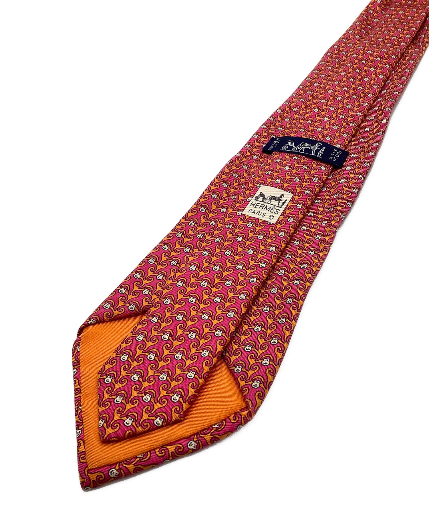 中古・古着通販】HERMES (エルメス) ネクタイ オレンジ サイズ:全長