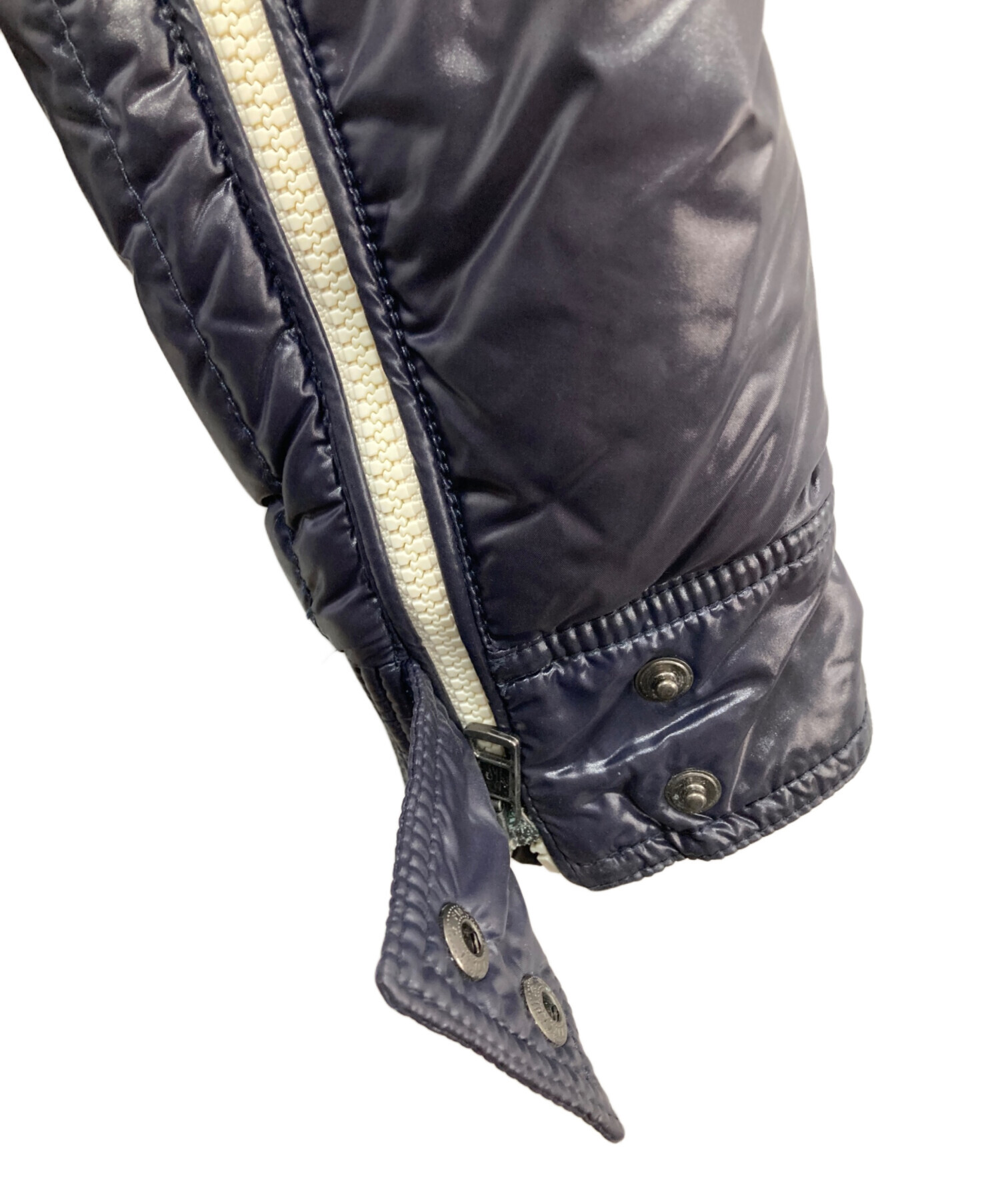 MONCLER BERRIATネイビー ライダースダウンジャケット 中古・古着通販】MONCLER (モンクレール) BERRIAT/ダウンジャケット