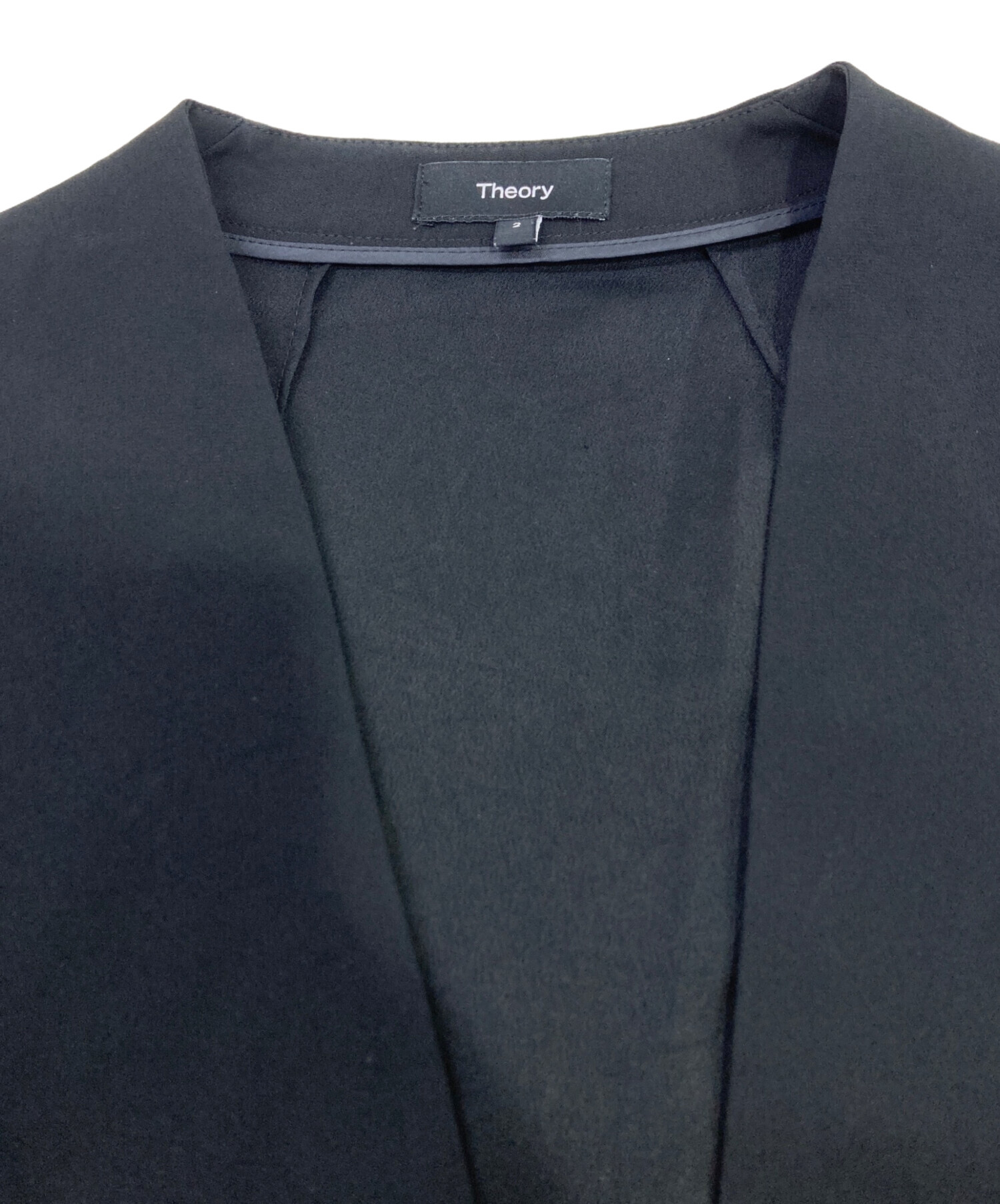 中古・古着通販】theory (セオリー) Powder Crepe Collarless JKT N