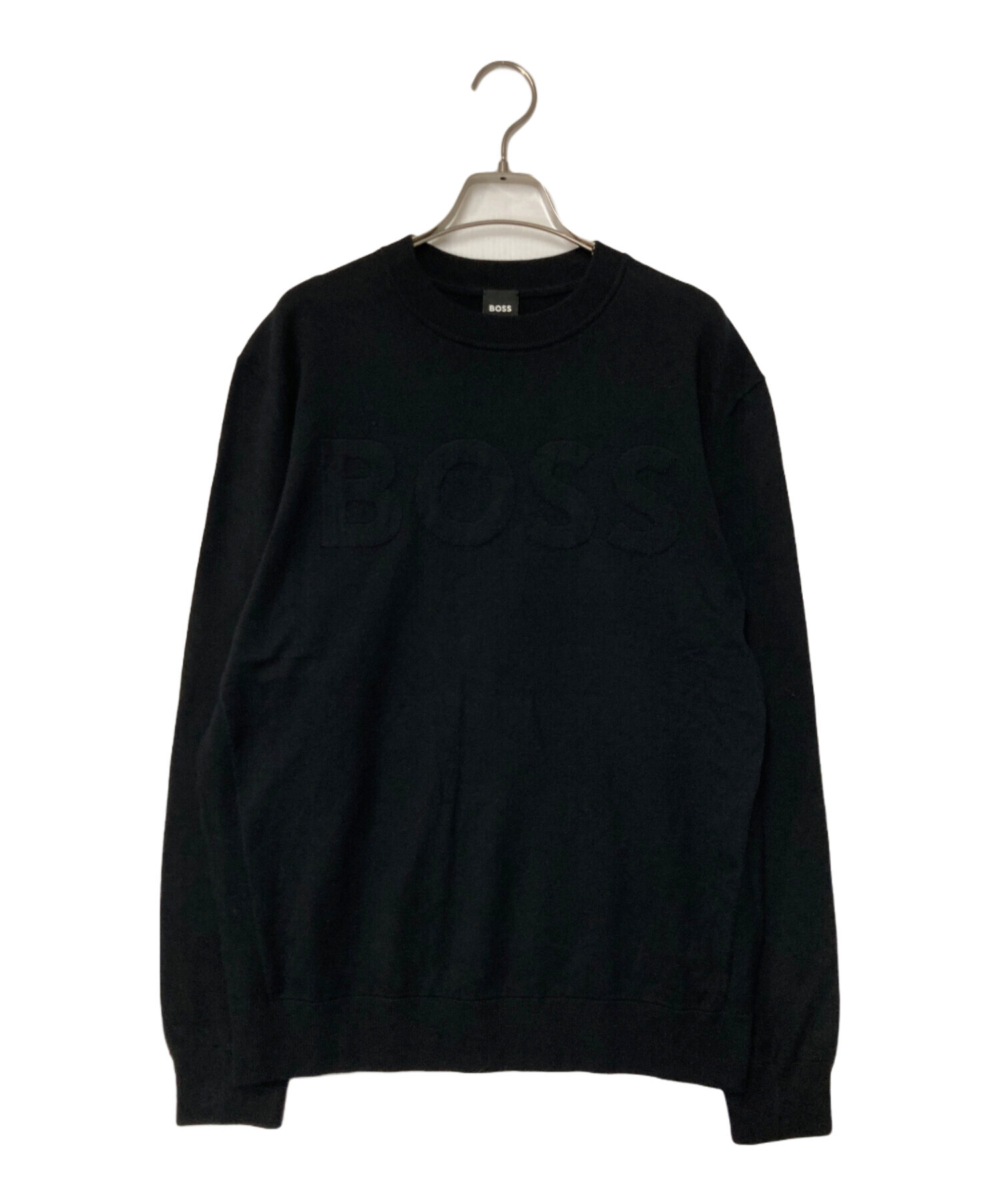 中古・古着通販】BOSS (ボス) クルーネックニット ブラック サイズ:L