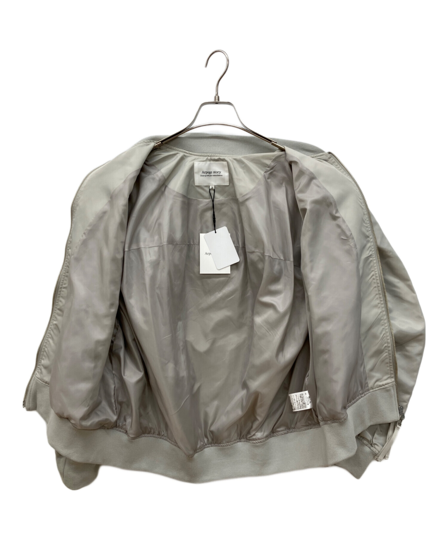 Arpege story❤︎BackリボンMA-1❤︎ライトグレー Arpege story BackリボンMA-1 ライトグレー S BackリボンMA－1