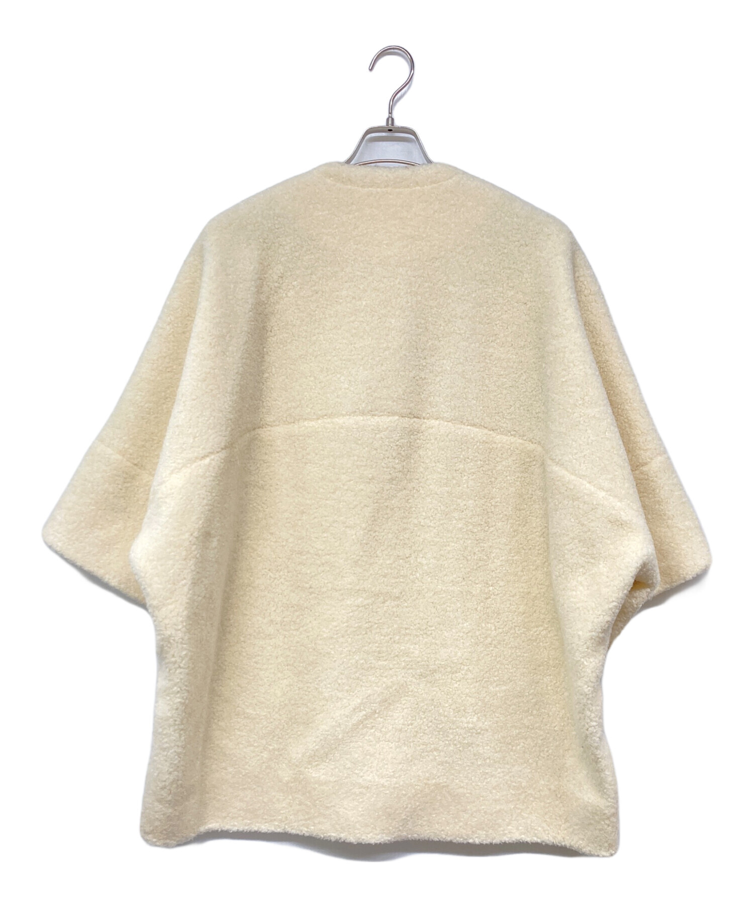 中古・古着通販】CADUNE (カデュネ) ノーカラーボアコート ホワイト