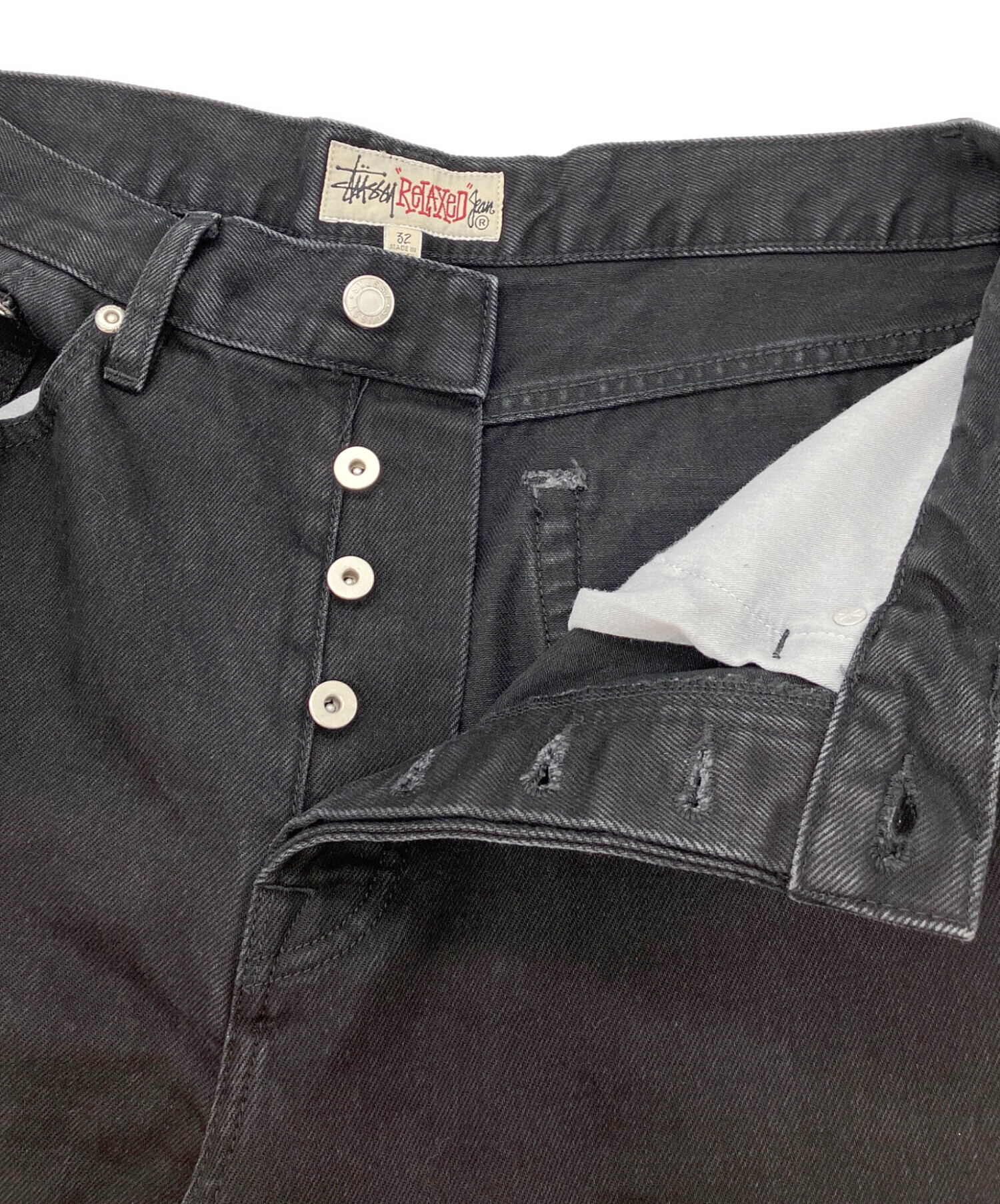中古・古着通販】stussy (ステューシー) RELAXED JEAN DENIM ブラック 