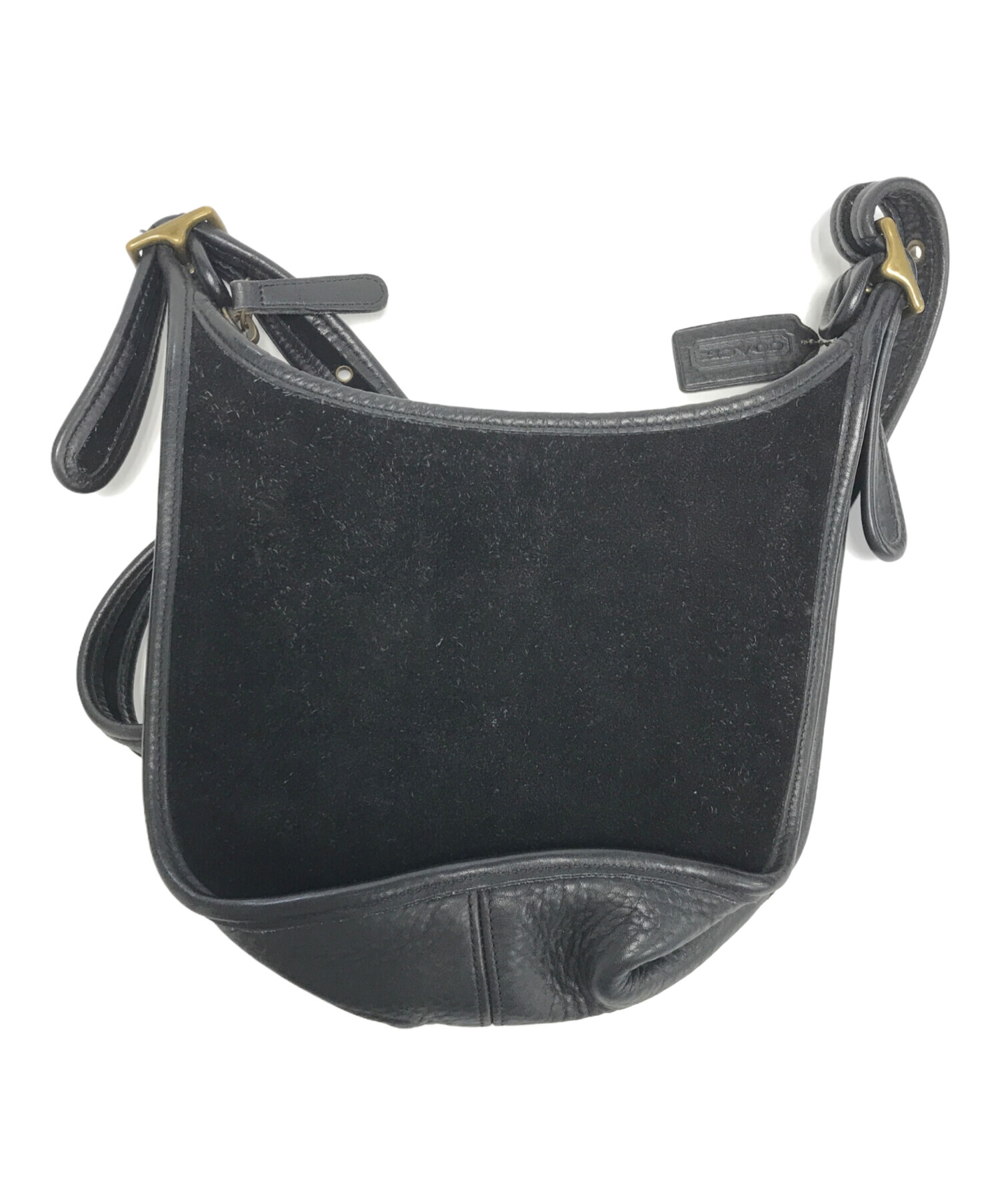 中古・古着通販】COACH (コーチ) レザーショルダーバッグ ブラック