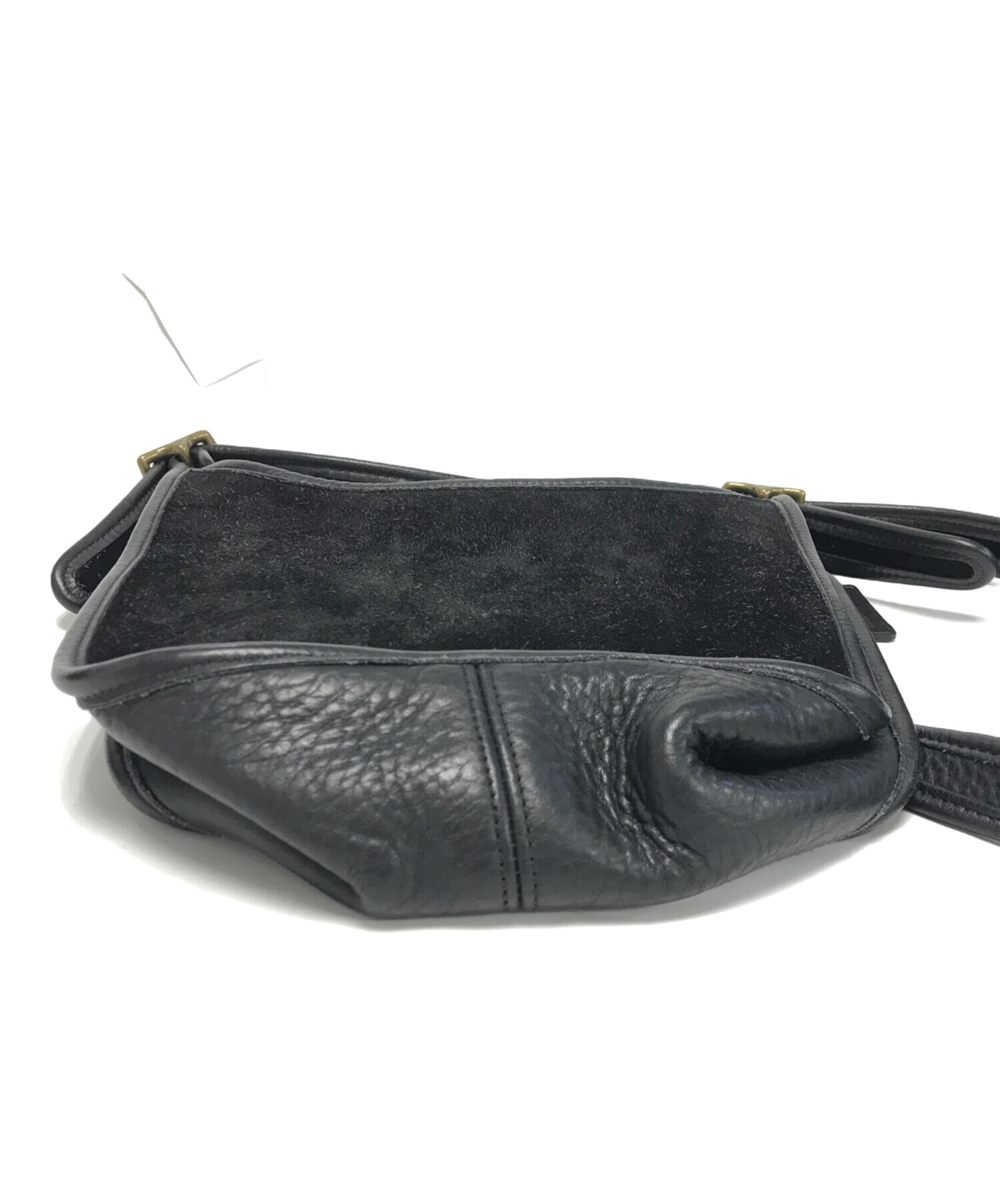 中古・古着通販】COACH (コーチ) レザーショルダーバッグ ブラック