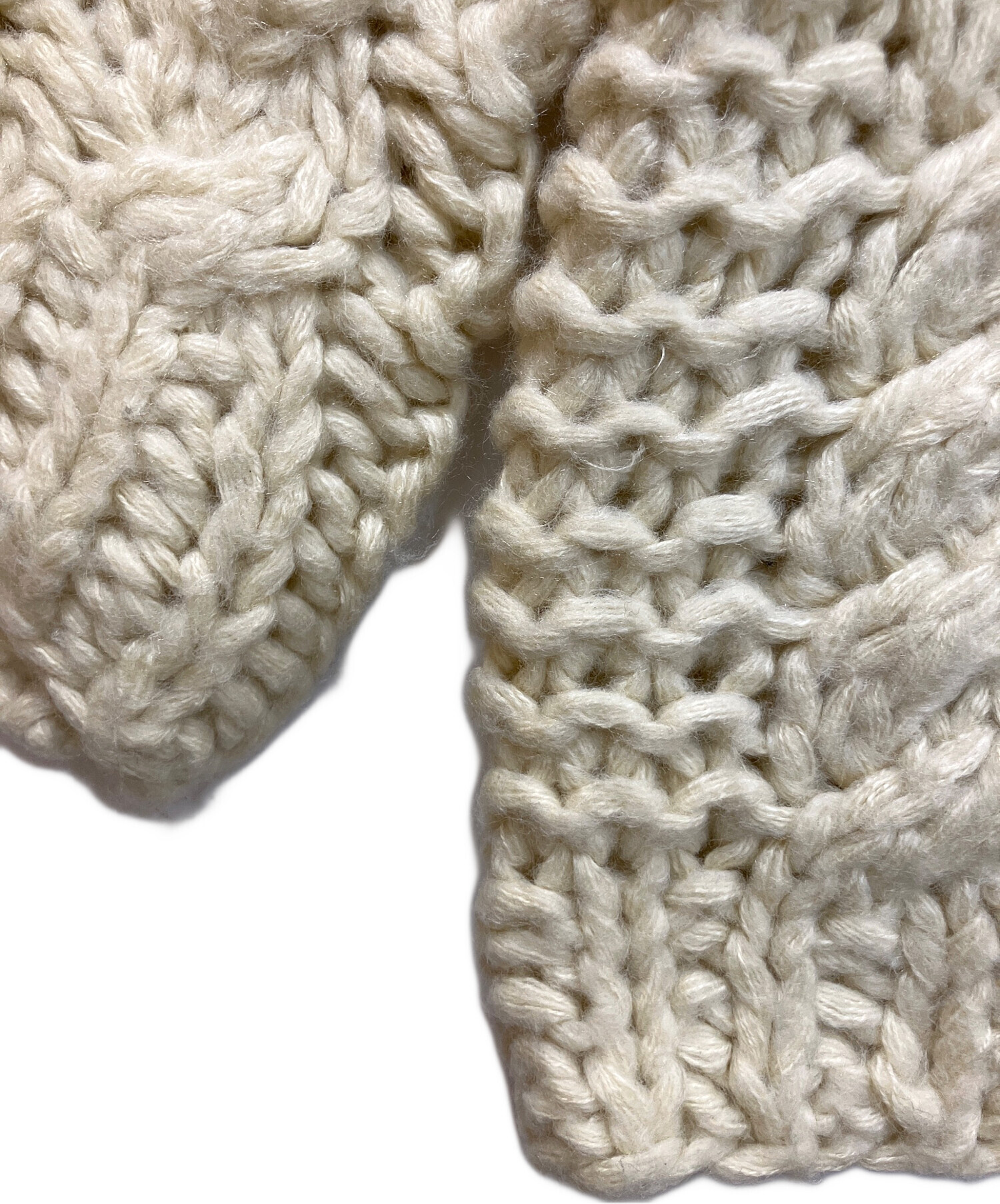 中古・古着通販】efu (エフ) HAND CABLE KNIT アイボリー サイズ:FREE