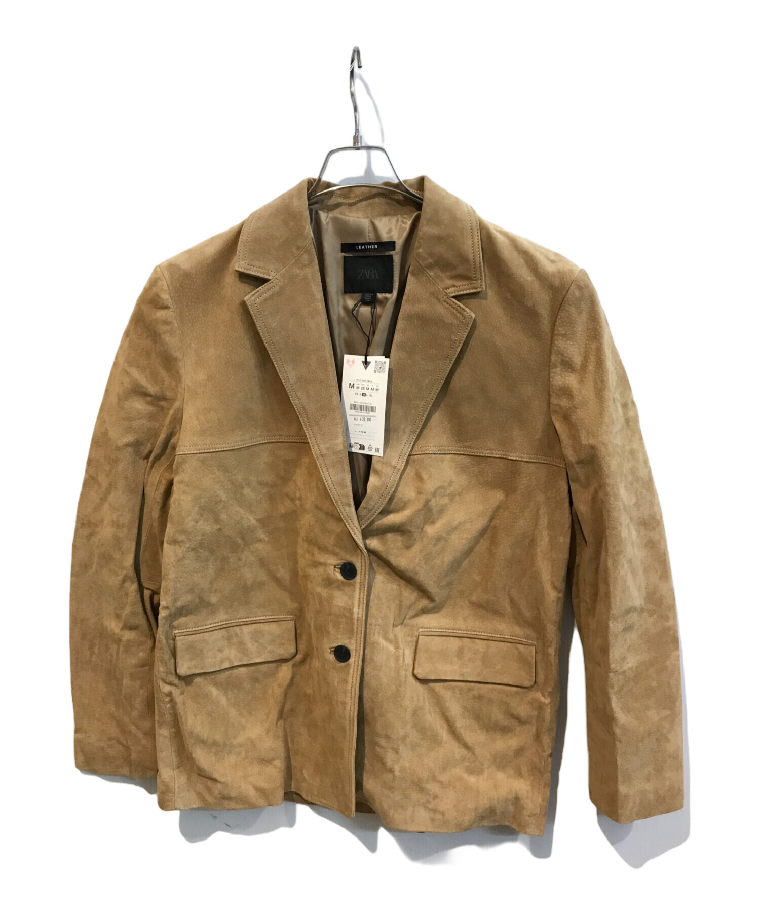 中古・古着通販】ZARA (ザラ) レザーテーラードジャケット ブラウン 
