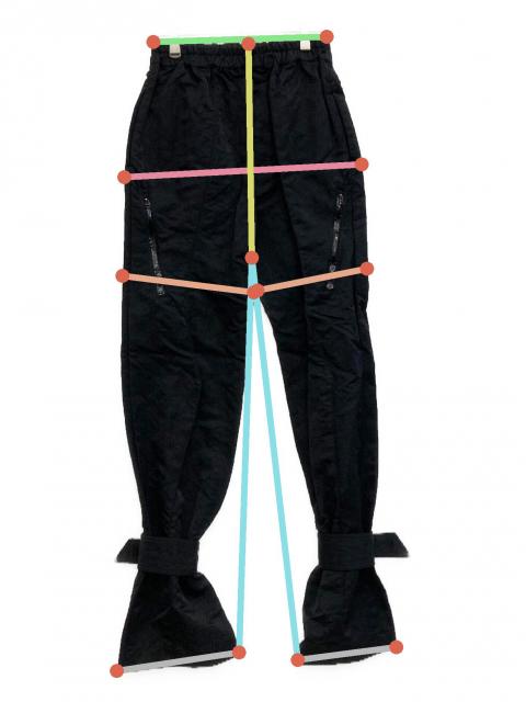 週末まで AKIKOAOKI アキコアオキ　ストライプボンテージパンツ AKIKOAOKI/アキコアオキ】ストライプボンテージパンツ（カーゴパンツ