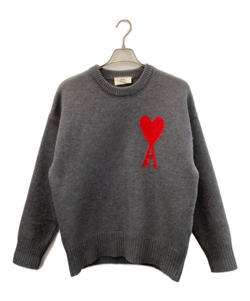 売り切り価格 ami グレー ニットセーター ハート刺繍 ami グレー セーター ハート刺繍 ami グレー セーター ハート刺繍