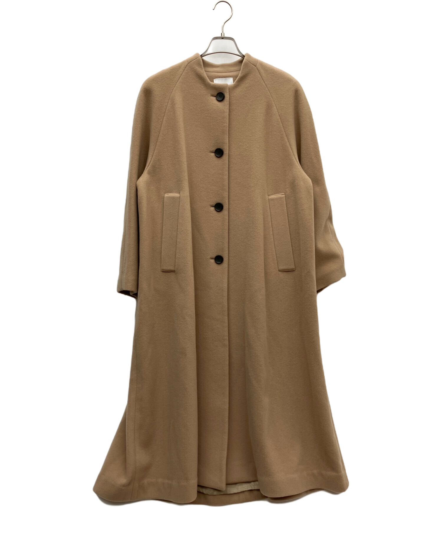 CLANE クラネ コート（その他） レディース 【古着】【中古】 中古・古着通販】CLANE (クラネ) ノーカラー フレア コート ブラウン