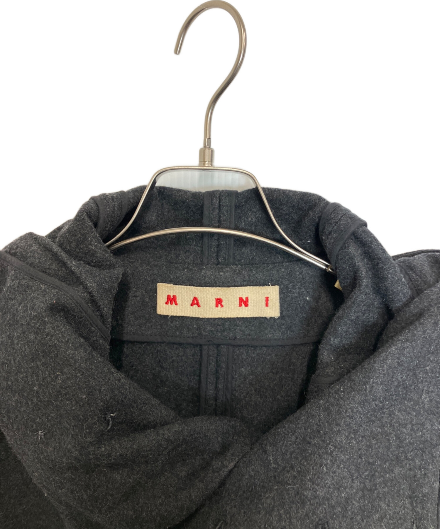 【美品】マルニ ドルマンスリーブ　ショートコート　グレー　38　レディース 中古・古着通販】MARNI (マルニ) フーデッドドルマンスリーブショート