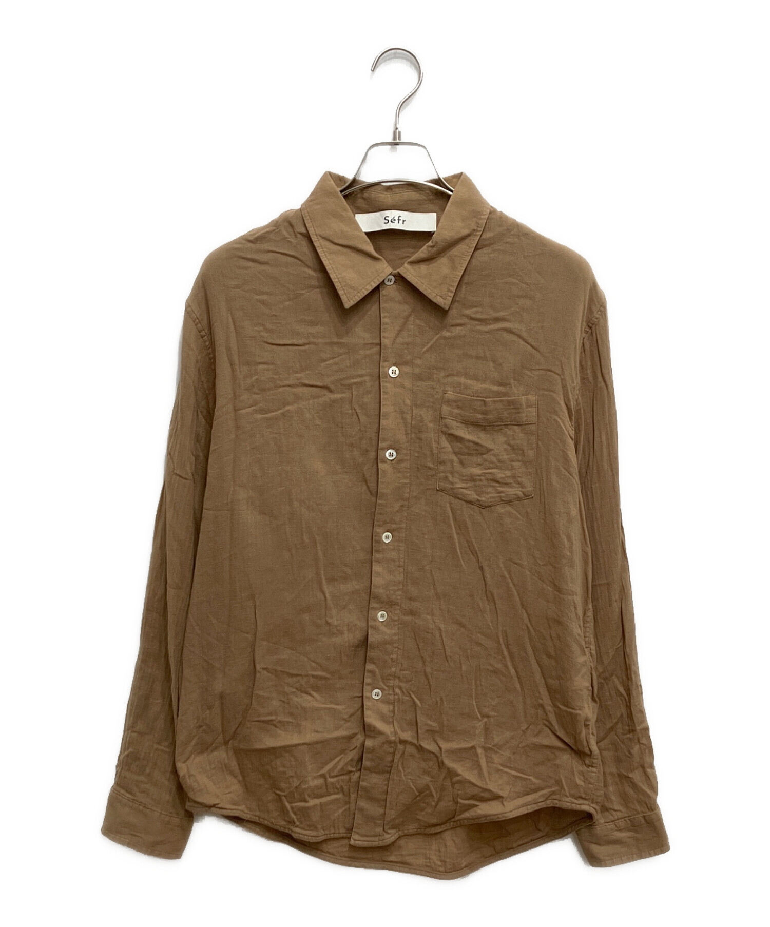 中古・古着通販】Sefr (セファ) LEO コットンボイル シャツ ブラウン