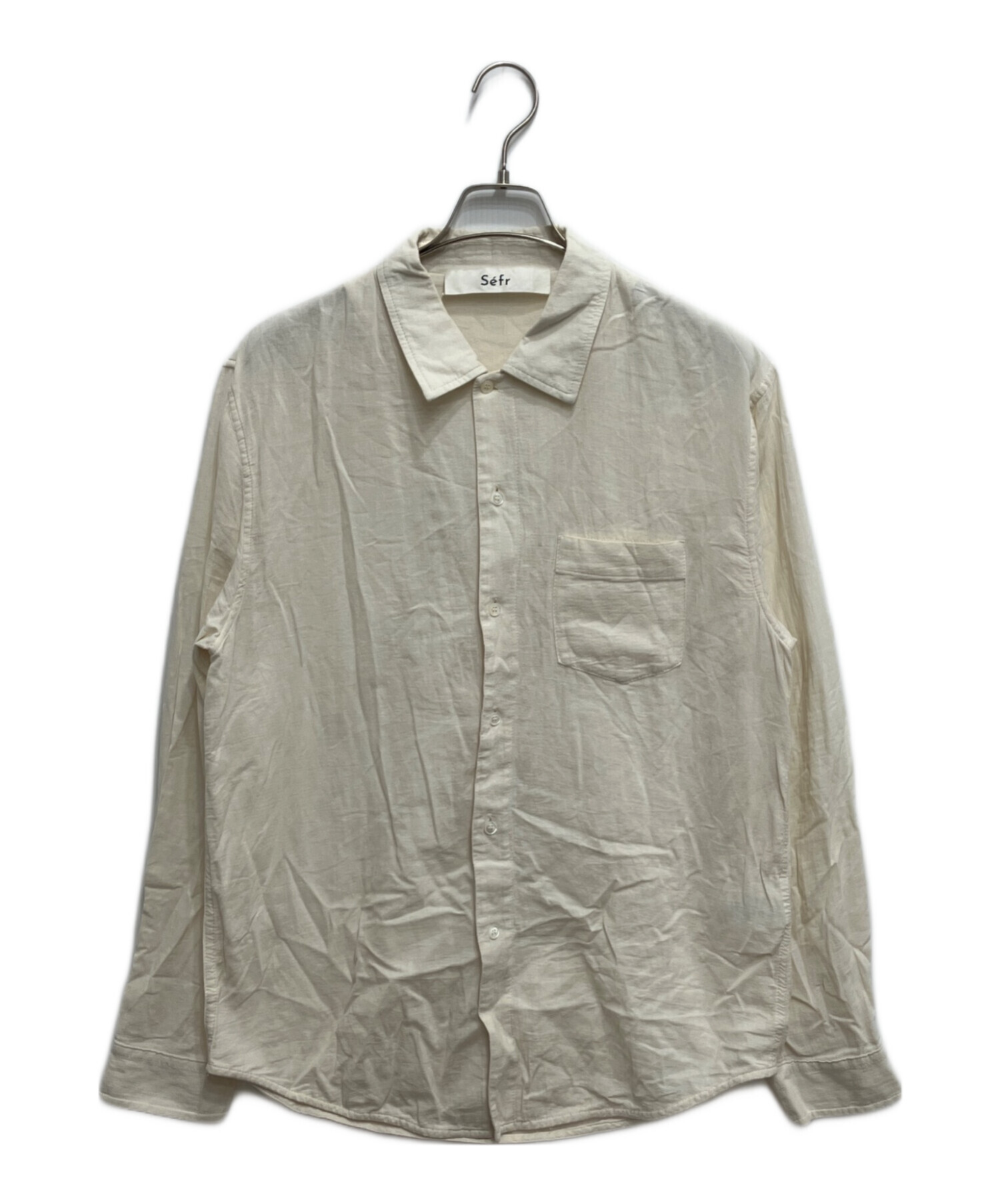 【即日発送】Sefr セファ 長袖シャツ アイボリー L コットン 中古・古着通販】Sefr (セファ) LEO コットンボイル シャツ アイボリー