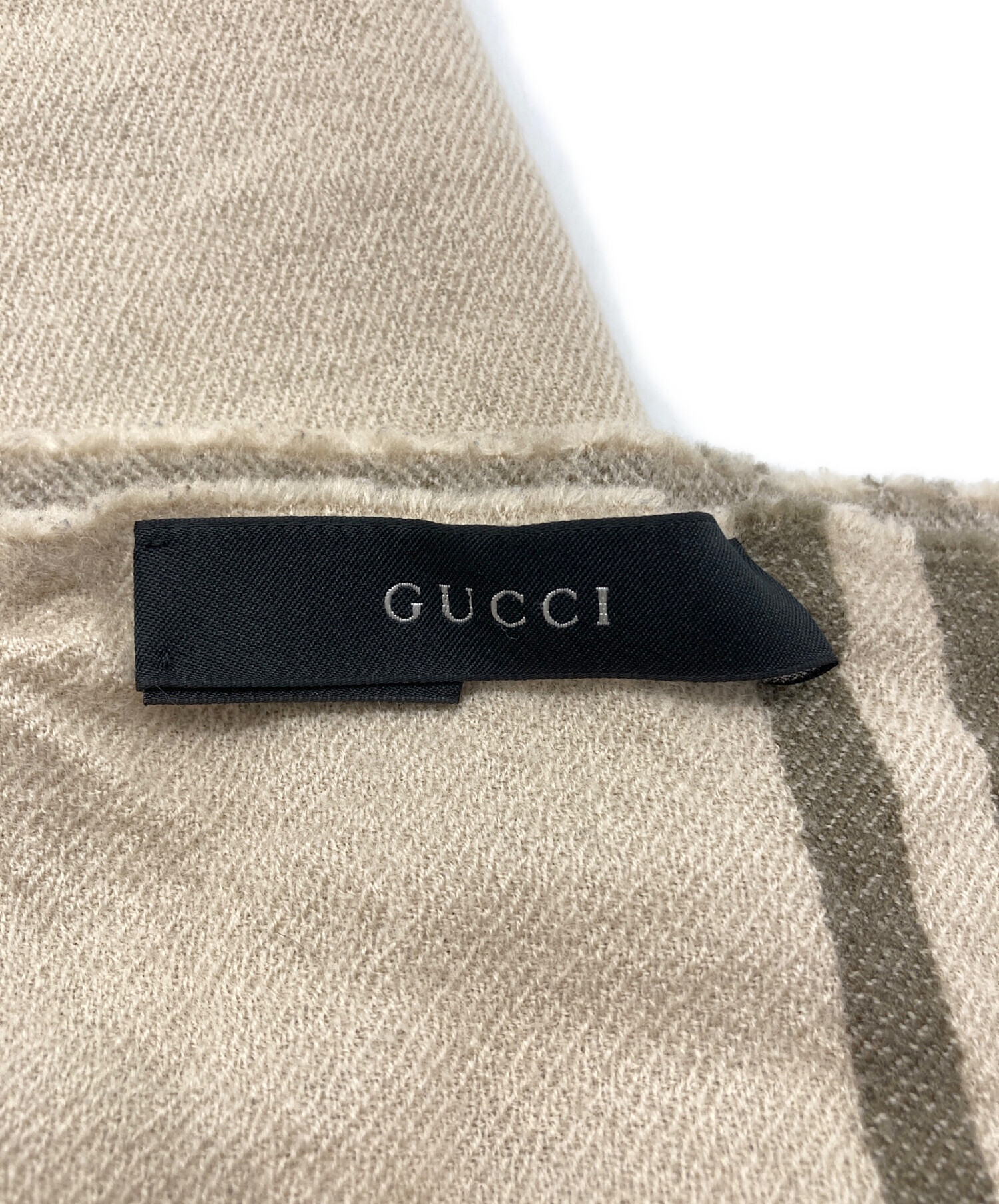 中古・古着通販】GUCCI (グッチ) GGジャガードウールマフラー ベージュ