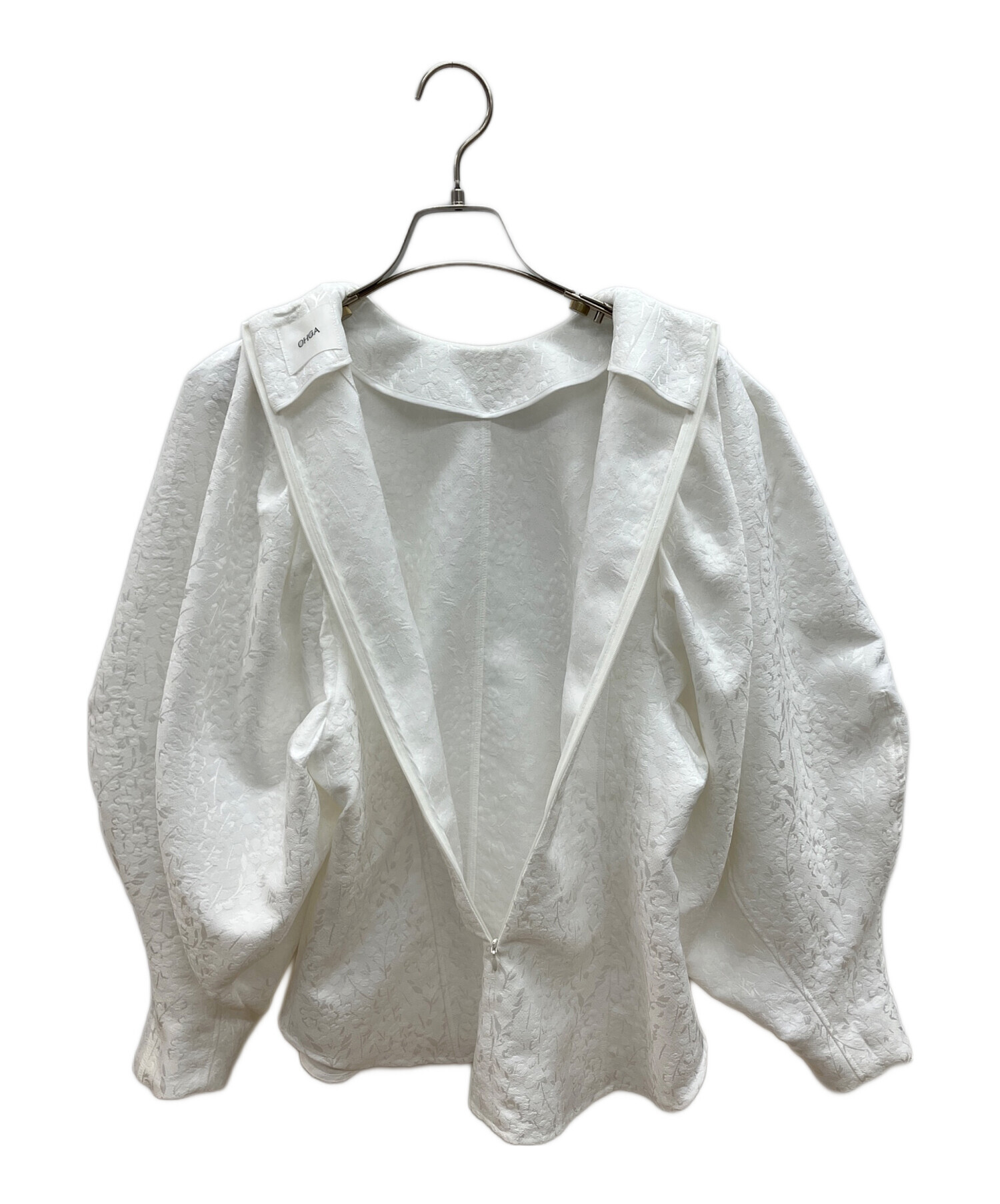 OHGA オーガ スズラン ジャガード ブラウス ohga SUZURAN スズラン ジャガード ブラウス オーガ ホワイト