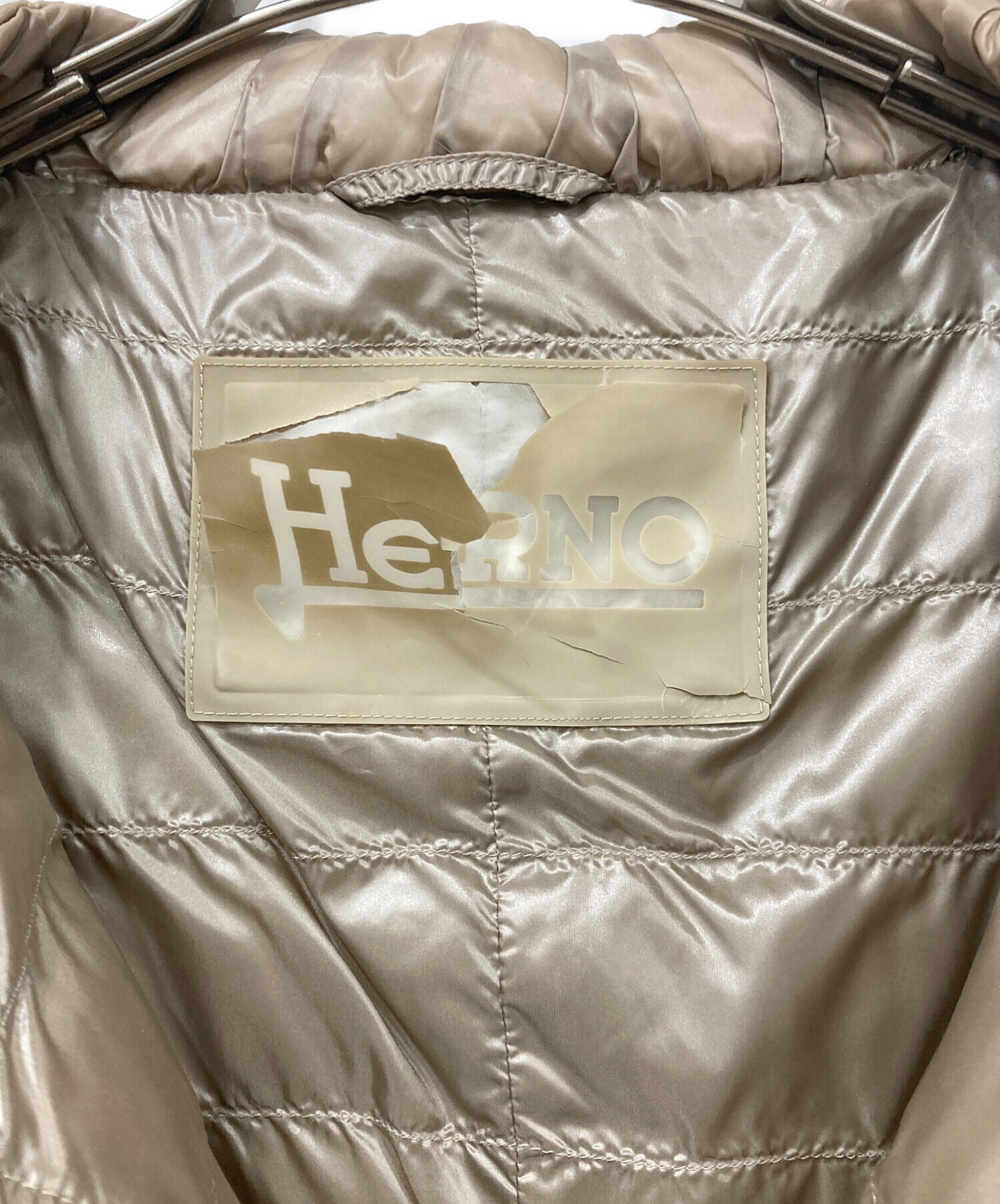 中古・古着通販】HERNO (ヘルノ) スタンドカラーダウンベスト ベージュ