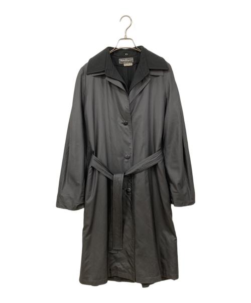 Salvatore Ferragamo トレンチコート 膝上 ブラック 中古・古着通販】Salvatore Ferragamo (サルヴァトーレ フェラガモ