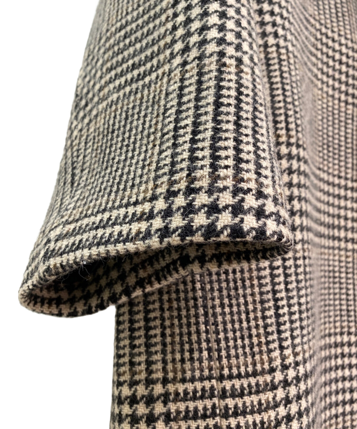 中古・古着通販】Lisiere (リジェール) CHECK W COAT ベージュ サイズ 
