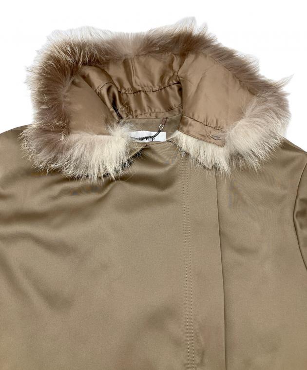 【中古】アドーア ADORE ダウンコート ブルゾン ライナー付き ファー フェザー混 フード 光沢 長袖 38 茶 ブラウン レディース 中古・古着通販】ADORE (アドーア) ライナー付コート ブラウン サイズ