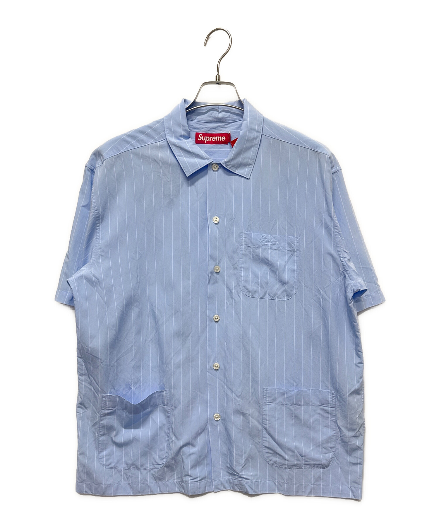 Supreme シュプリーム カジュアルシャツ S 青 【古着】【中古】【送料無料】 中古・古着通販】SUPREME (シュプリーム) Stripe S/S Pajama Shirt