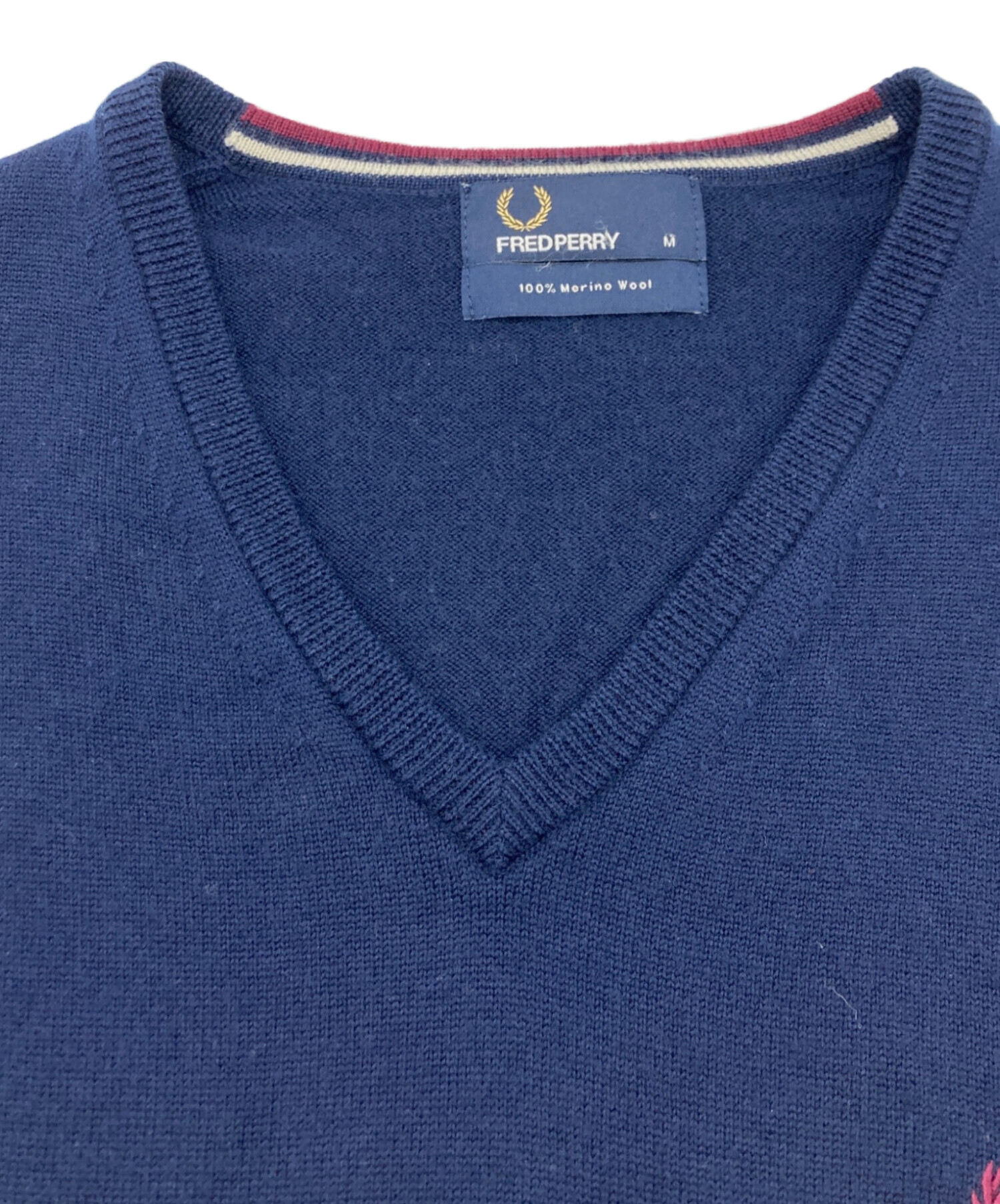 フレッドペリー Classic V Neck Jumper ネイビーFRED PERRY【フレッド