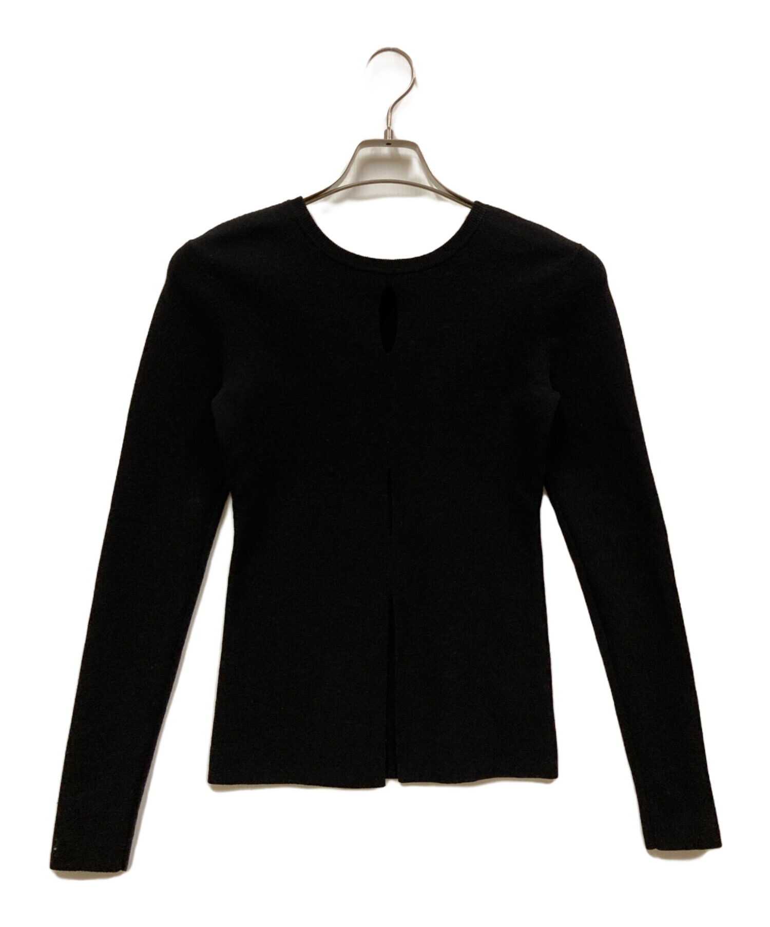 CLANE W FACE HOLE KNIT TOPS ミックス 未使用品 中古・古着通販】CLANE (クラネ) W FACE HOLE KNIT TOPS ブラック