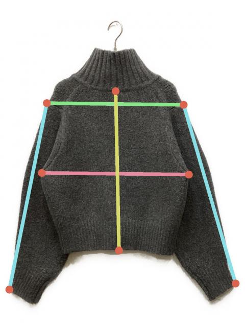 sustainable リサイクルハイネックウールニットカーディガン　グレー ☆ sustainable リサイクルハイネックウールニットカーディガン