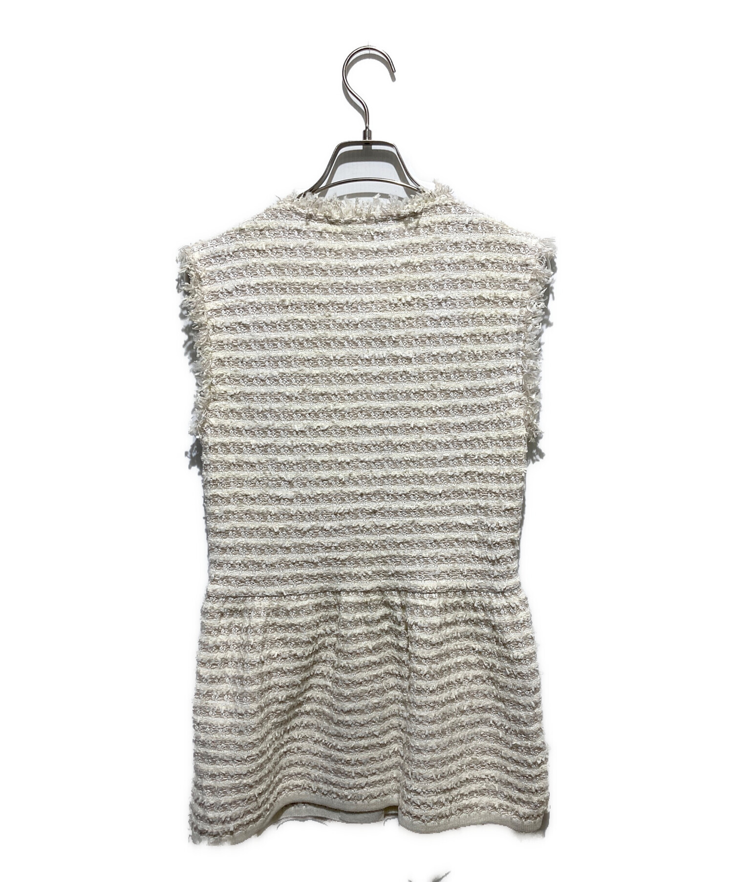 Rene ニットツイードジレ 中古・古着通販】Rene (ルネ) パールボタンツイードニットジレ