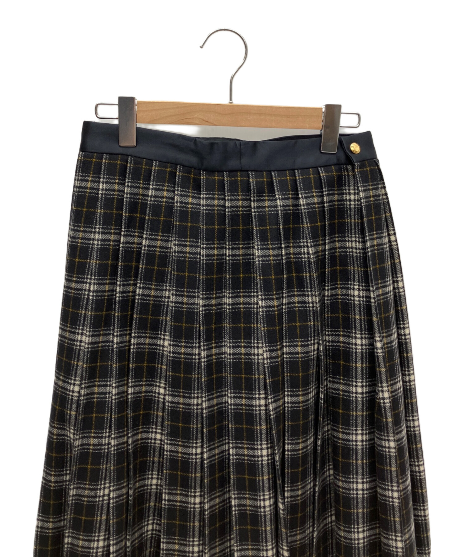 Drawer ドゥロワー チェックスカート 中古・古着通販】DRAWER (ドゥロワー) ウールカシミヤチェックスカート