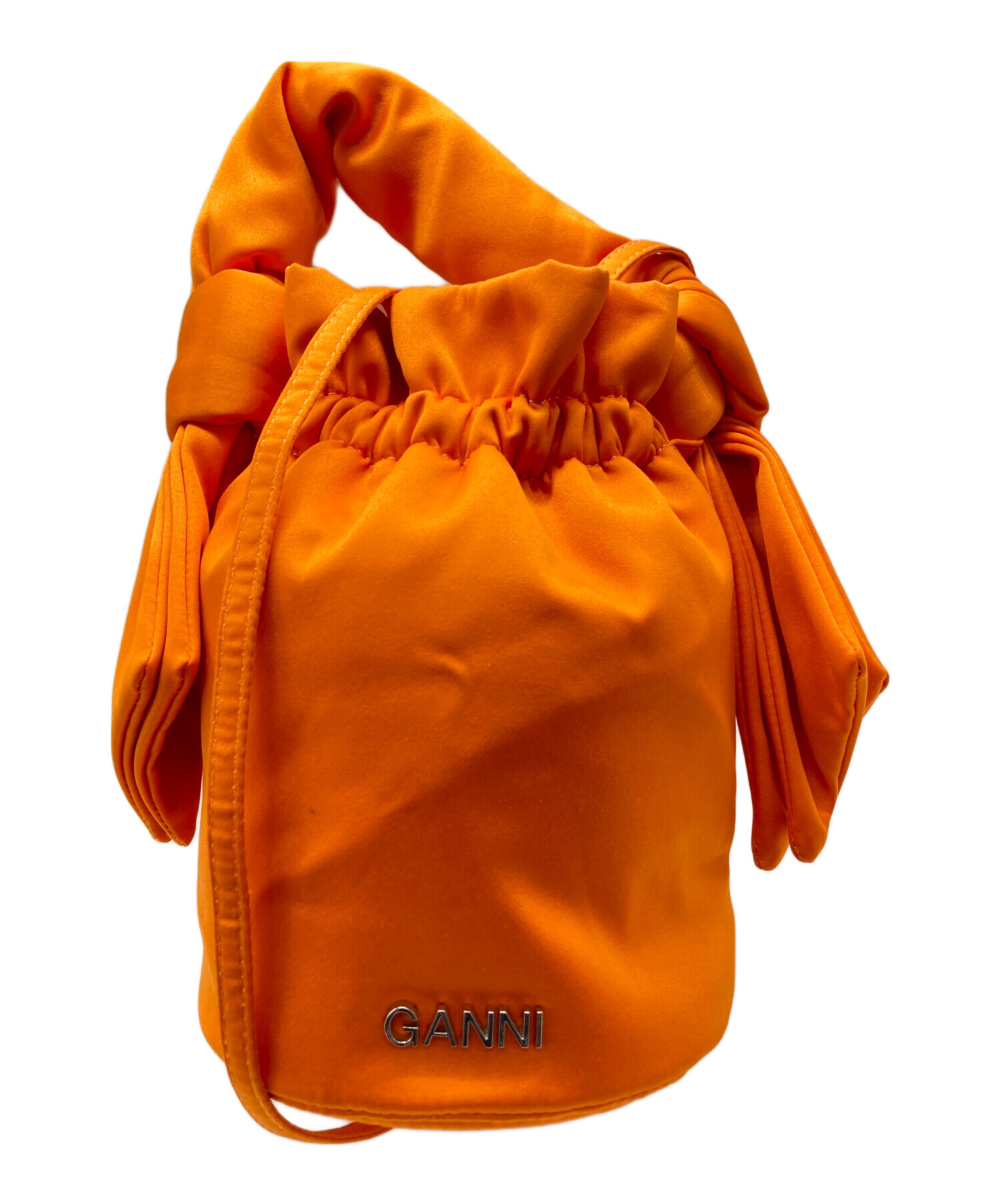 【美品】GANNI OCCASION シャーリング ショルダーバック 巾着袋型 中古・古着通販】Ganni (ガニー) 巾着ショルダーバッグ｜ブランド