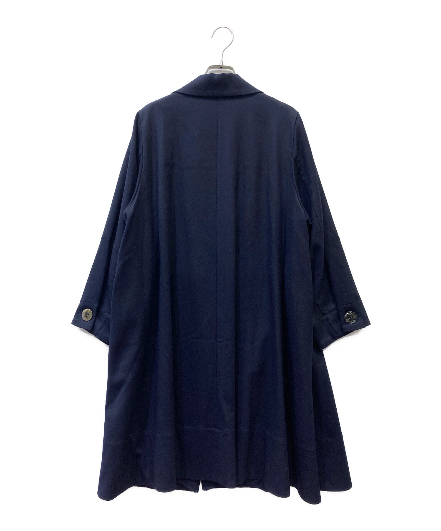 Y’s ワイズフォーリビング コットン ラップコート ネイビー Y's ワイズフォーリビング コットン ラップコート ネイビー