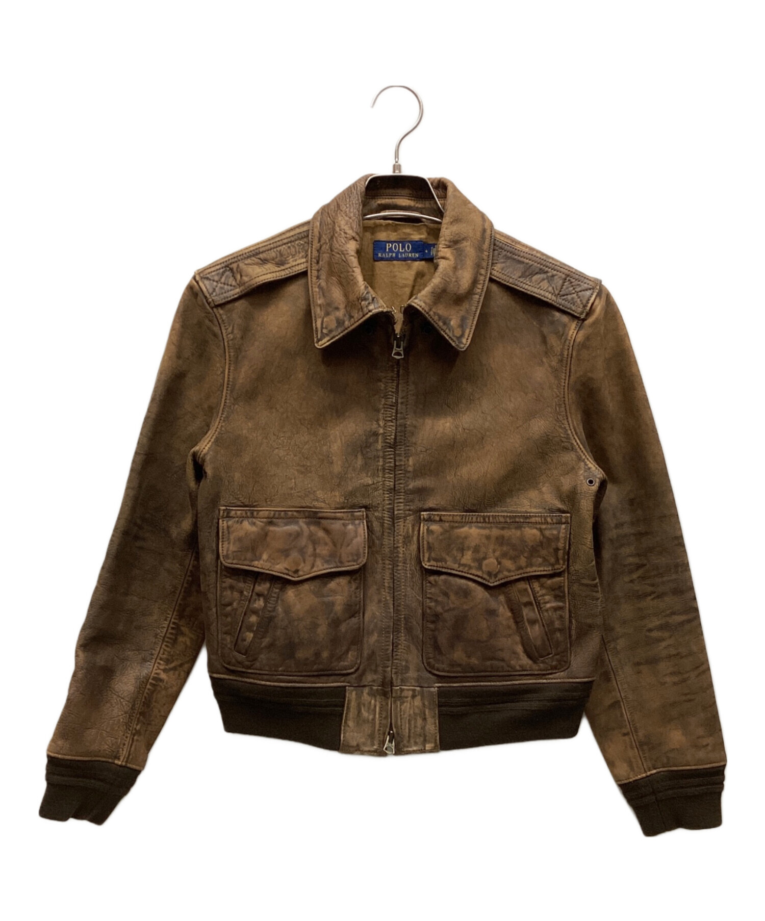 【スペシャル】POLO by Ralph Lauren本革レザージャケット 茶 中古・古着通販】POLO RALPH LAUREN (ポロ・ラルフローレン) レザー