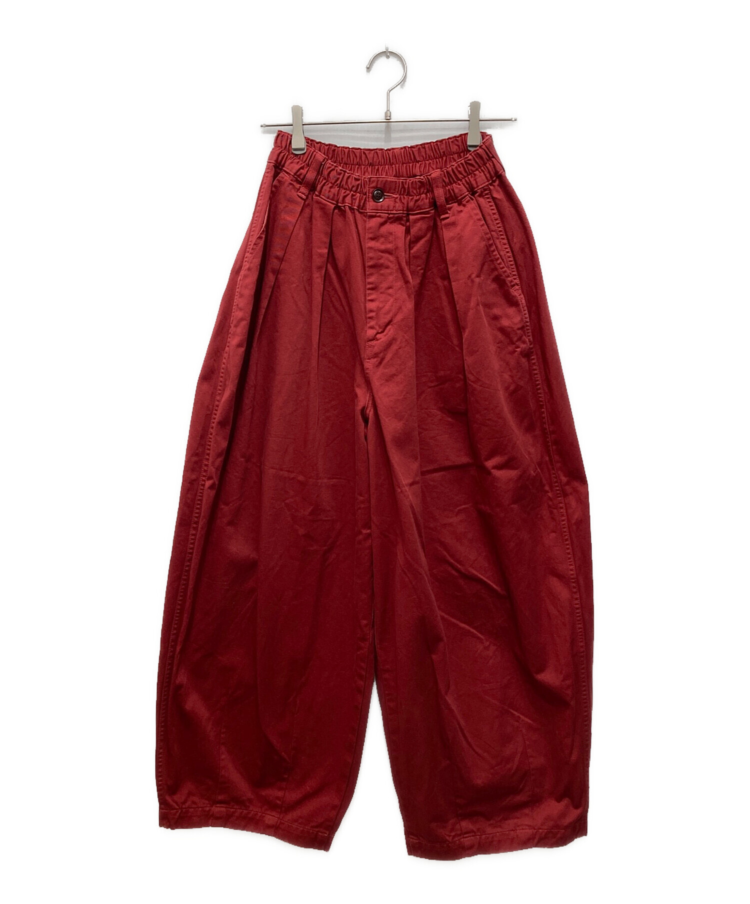 HARVESTY チノクロス　サーカスパンツ　レディース　ボトムス　RED 中古・古着通販】HARVESTY (ハーベスティー) コットンチノクロス