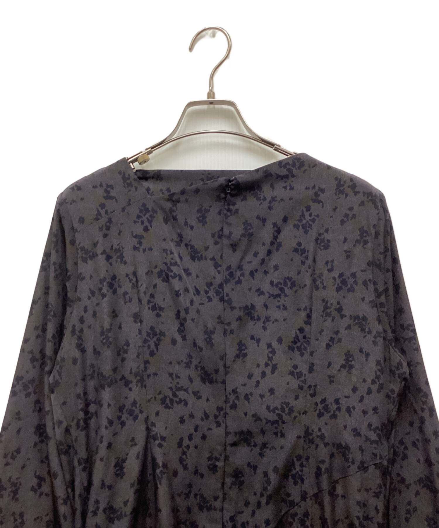 中古・古着通販】CLANE (クラネ) JACQUARD FLOWER ONE PIECE ネイビー