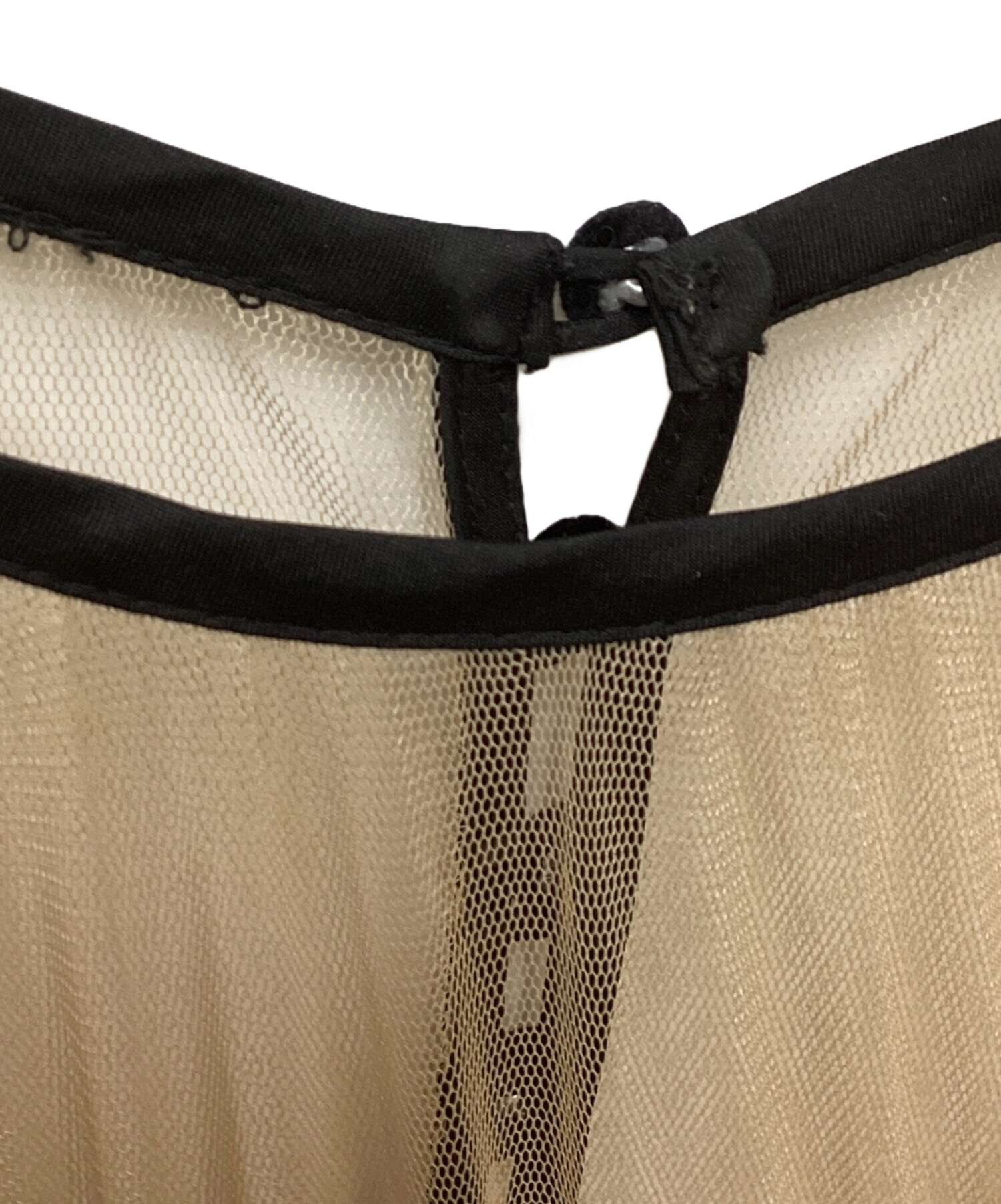 中古・古着通販】Ameri (アメリ) TULLE SLEEVE TIGHT DRESS ブラック