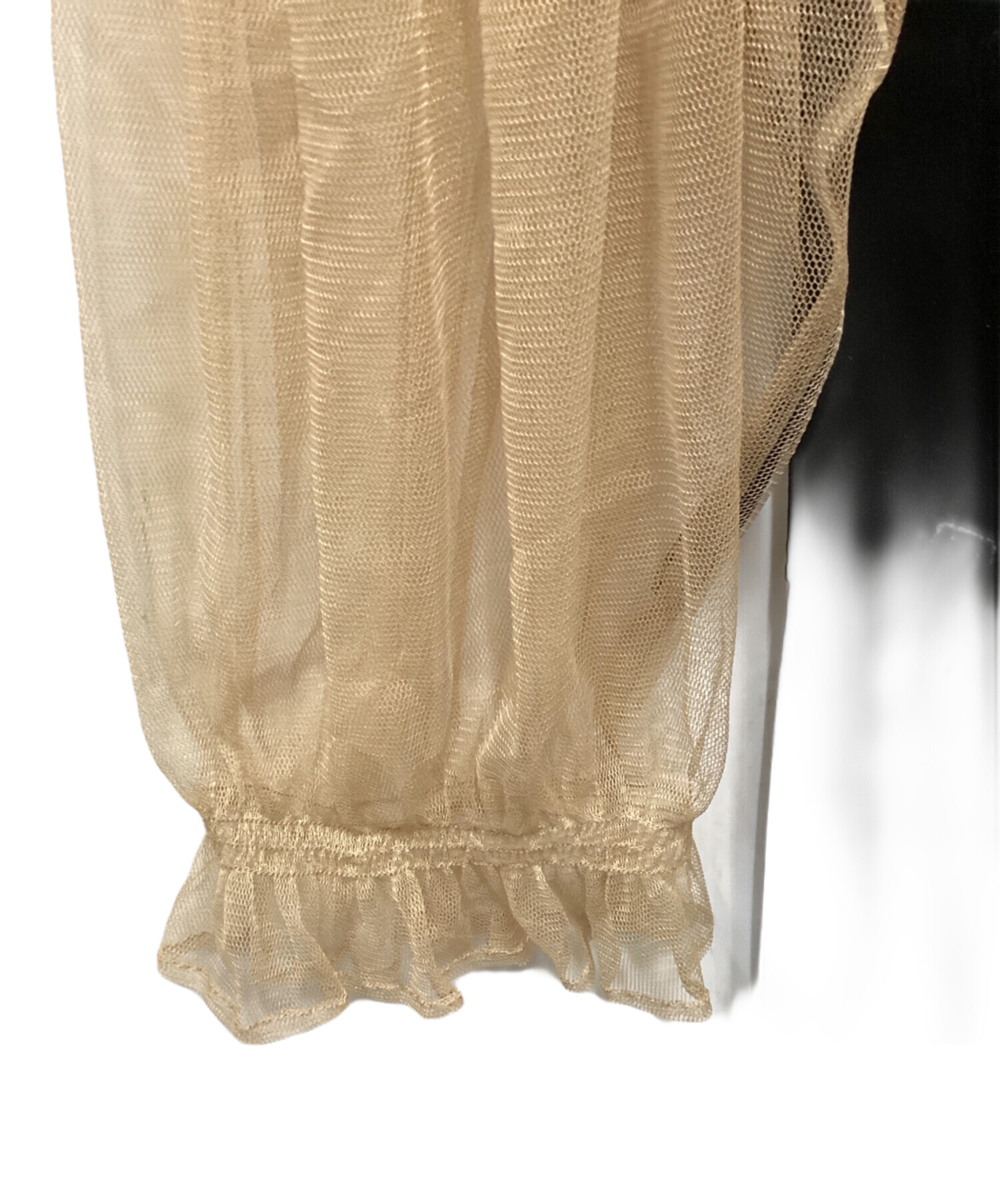 中古・古着通販】Ameri (アメリ) TULLE SLEEVE TIGHT DRESS ブラック