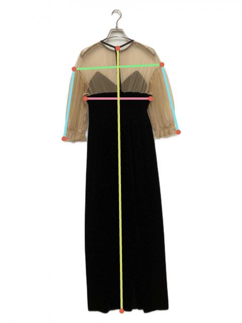 中古・古着通販】Ameri (アメリ) TULLE SLEEVE TIGHT DRESS ブラック