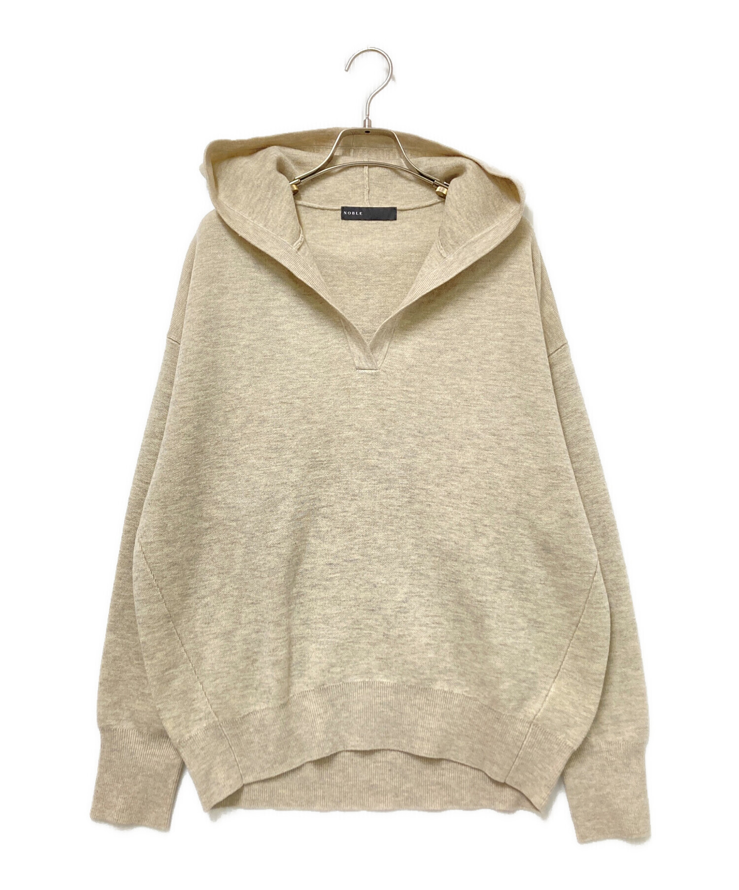 中古・古着通販】Noble (ノーブル) 接結タック編みフードプルオーバー