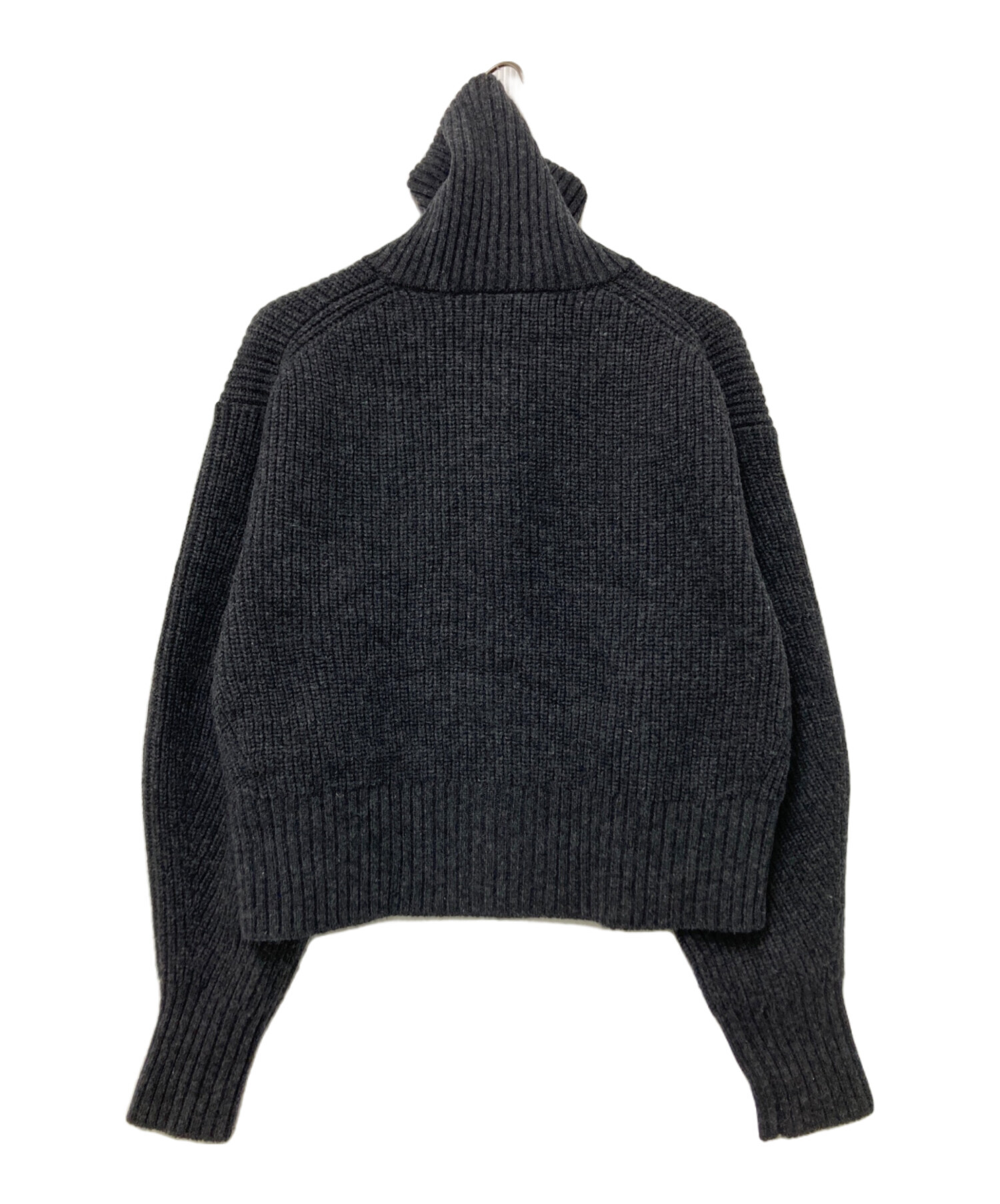 中古・古着通販】NKNIT (ンニット) zipper double collar KNIT グレー