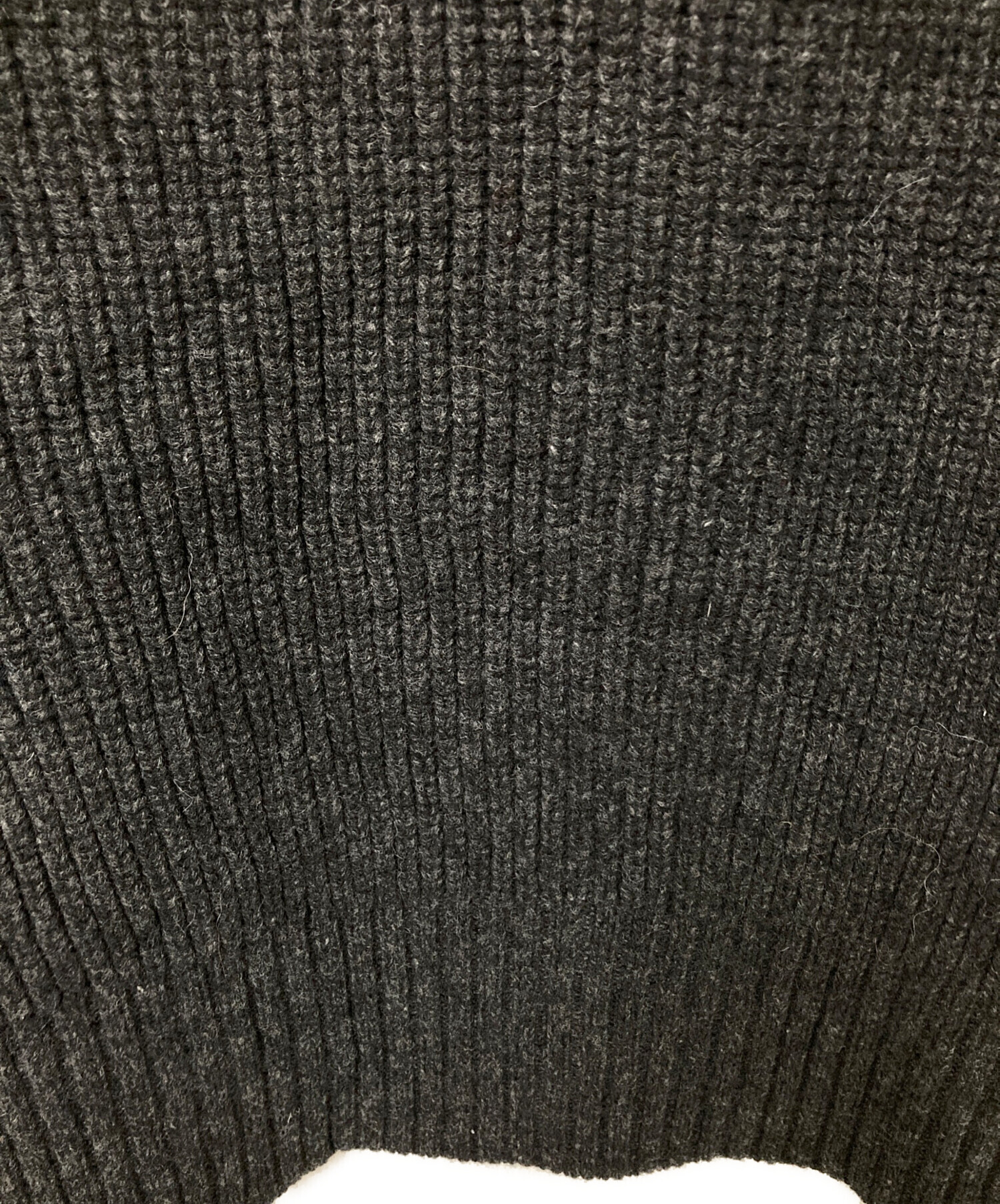 中古・古着通販】NKNIT (ンニット) zipper double collar KNIT グレー