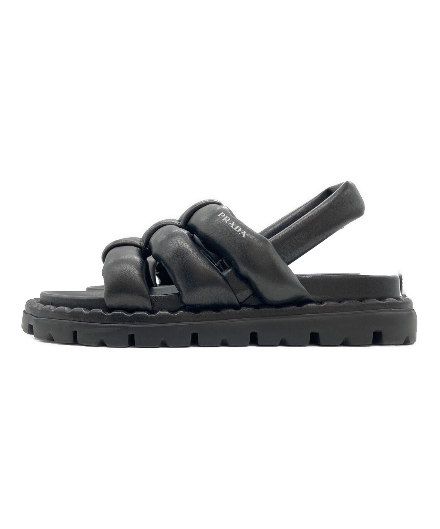 中古・古着通販】PRADA (プラダ) パデッドナッパレザーサンダル 