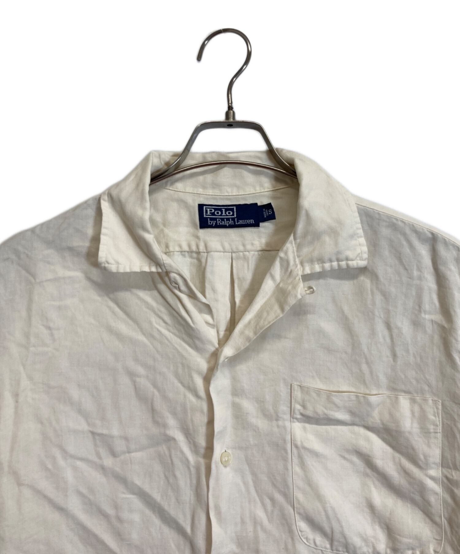 【新品未使用】ポロラルフローレン大人気ホワイトリネン100%シャツ現行 POLO RALPH LAUREN/ポロ ラルフローレン】リラックスフィットリネン