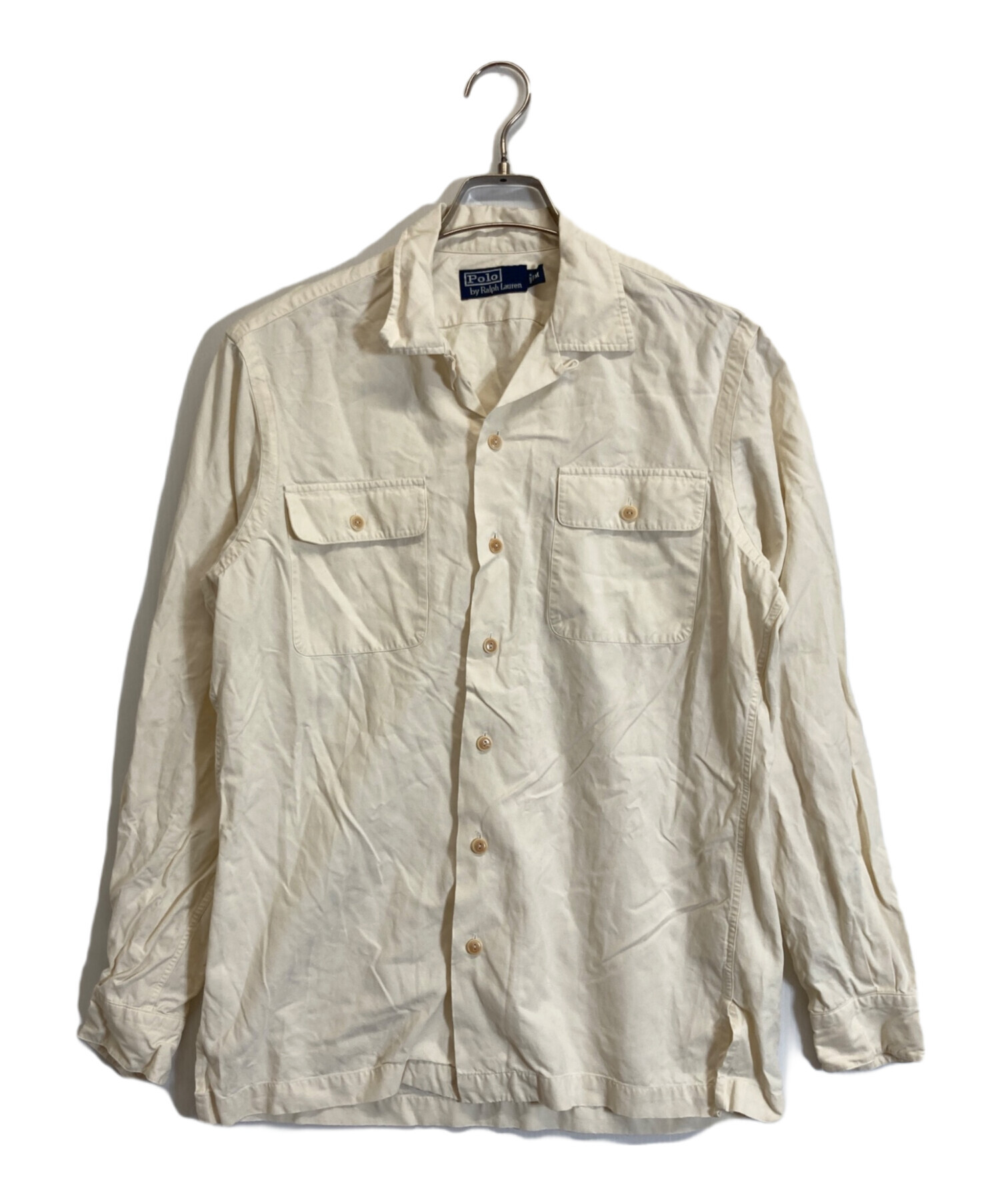 Polo Ralph Lauren シルクホワイト シャツ S 90's~ Polo by Ralph Lauren Silk×Linen S/S Shirt ポロラルフローレン