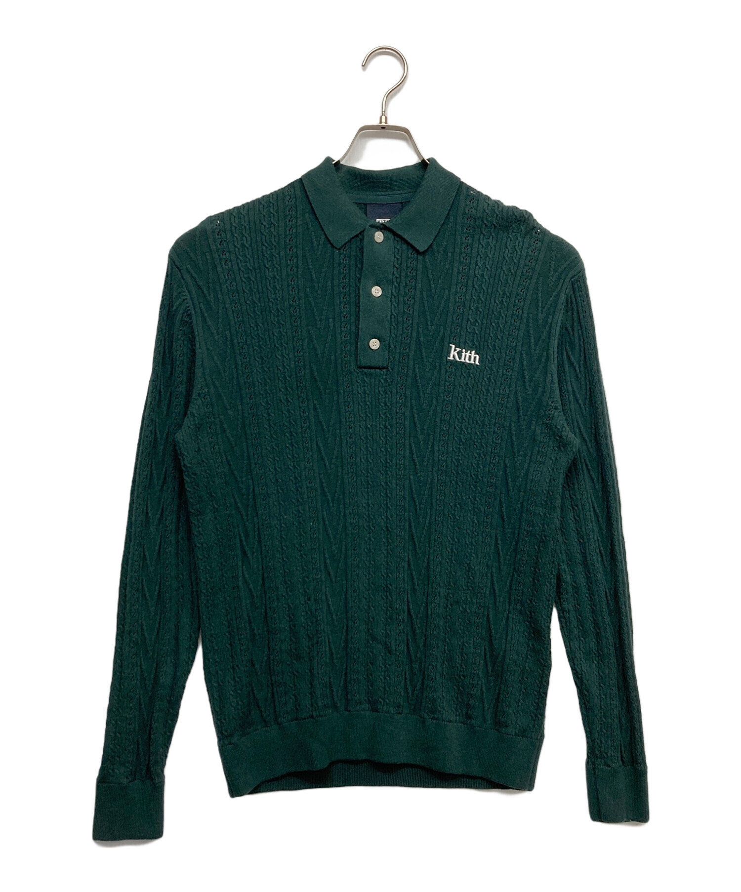 中古・古着通販】KITH (キス) ニットポロシャツ グリーン サイズ:S