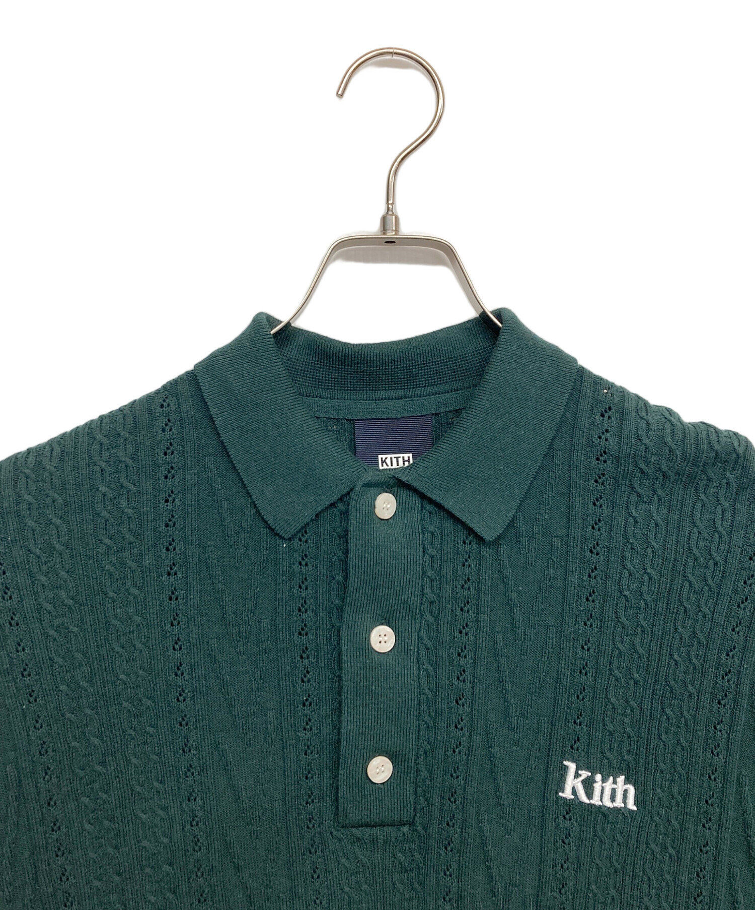 中古・古着通販】KITH (キス) ニットポロシャツ グリーン サイズ:S
