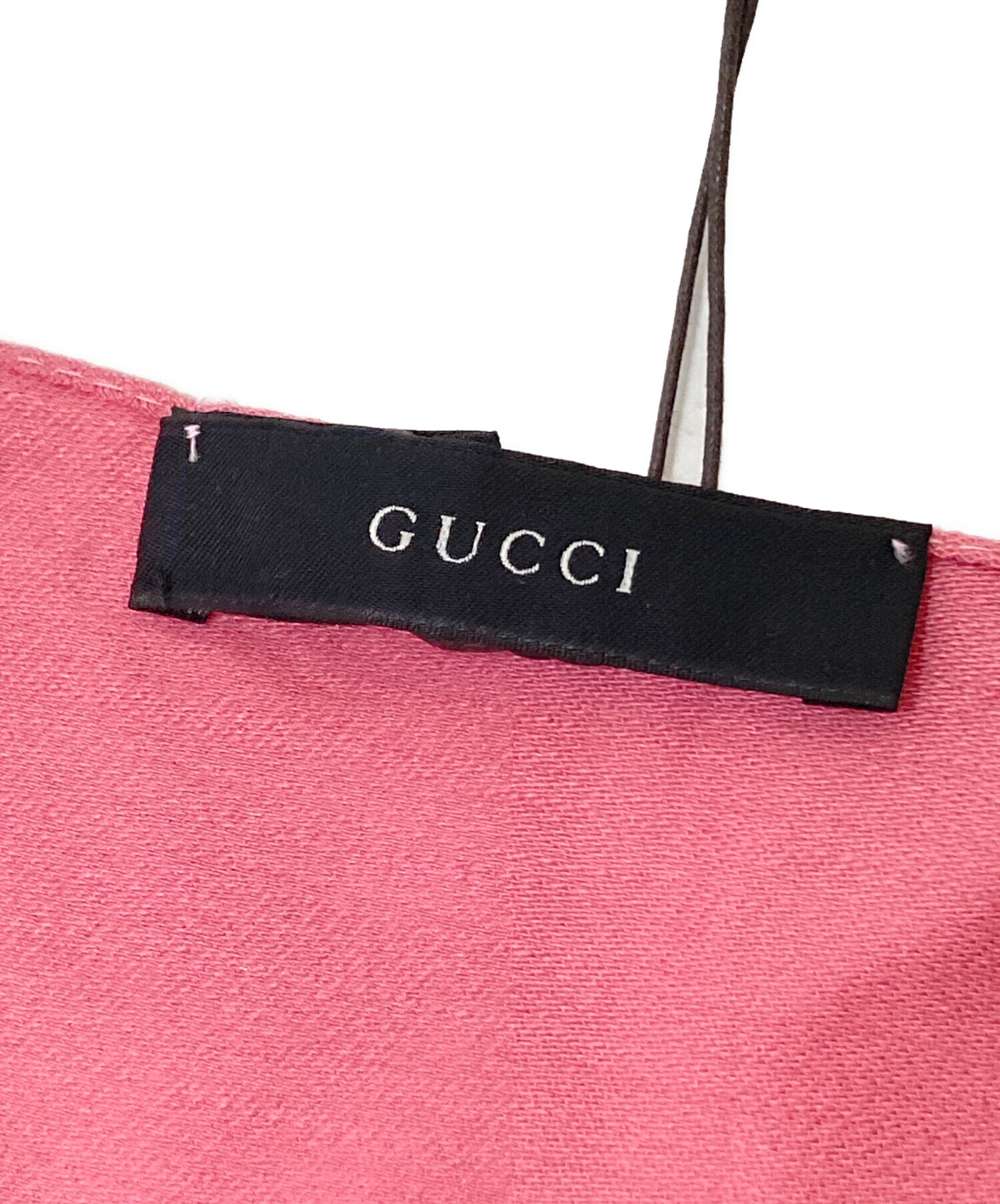 中古・古着通販】GUCCI (グッチ) シルク混ストール ピンク サイズ:下記