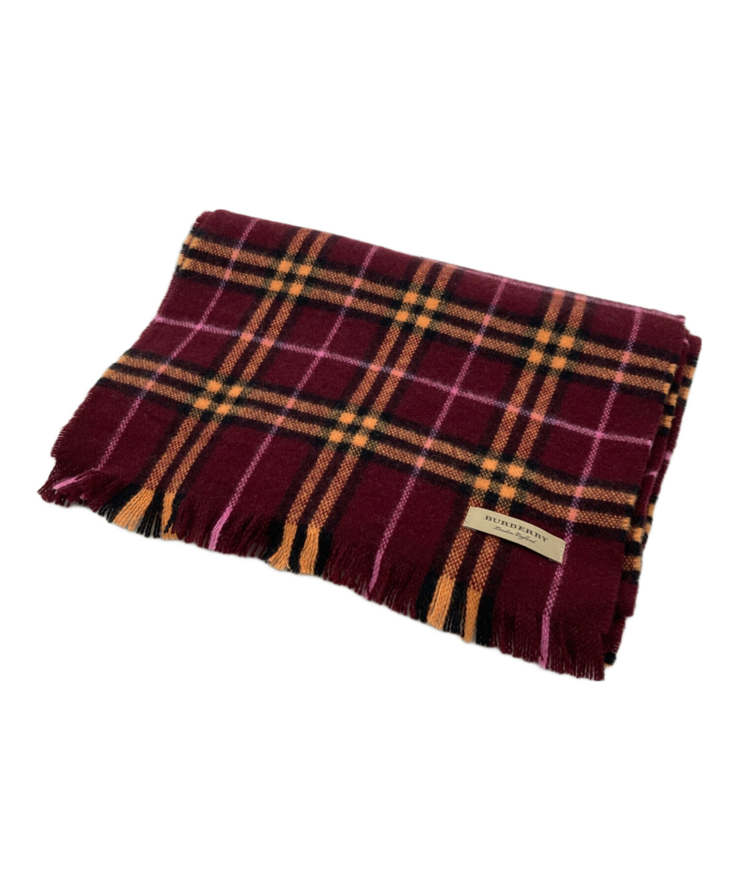 BURBERRY チェック柄マフラー 新品未使用 中古・古着通販】BURBERRY (バーバリー) チェックカシミヤマフラー